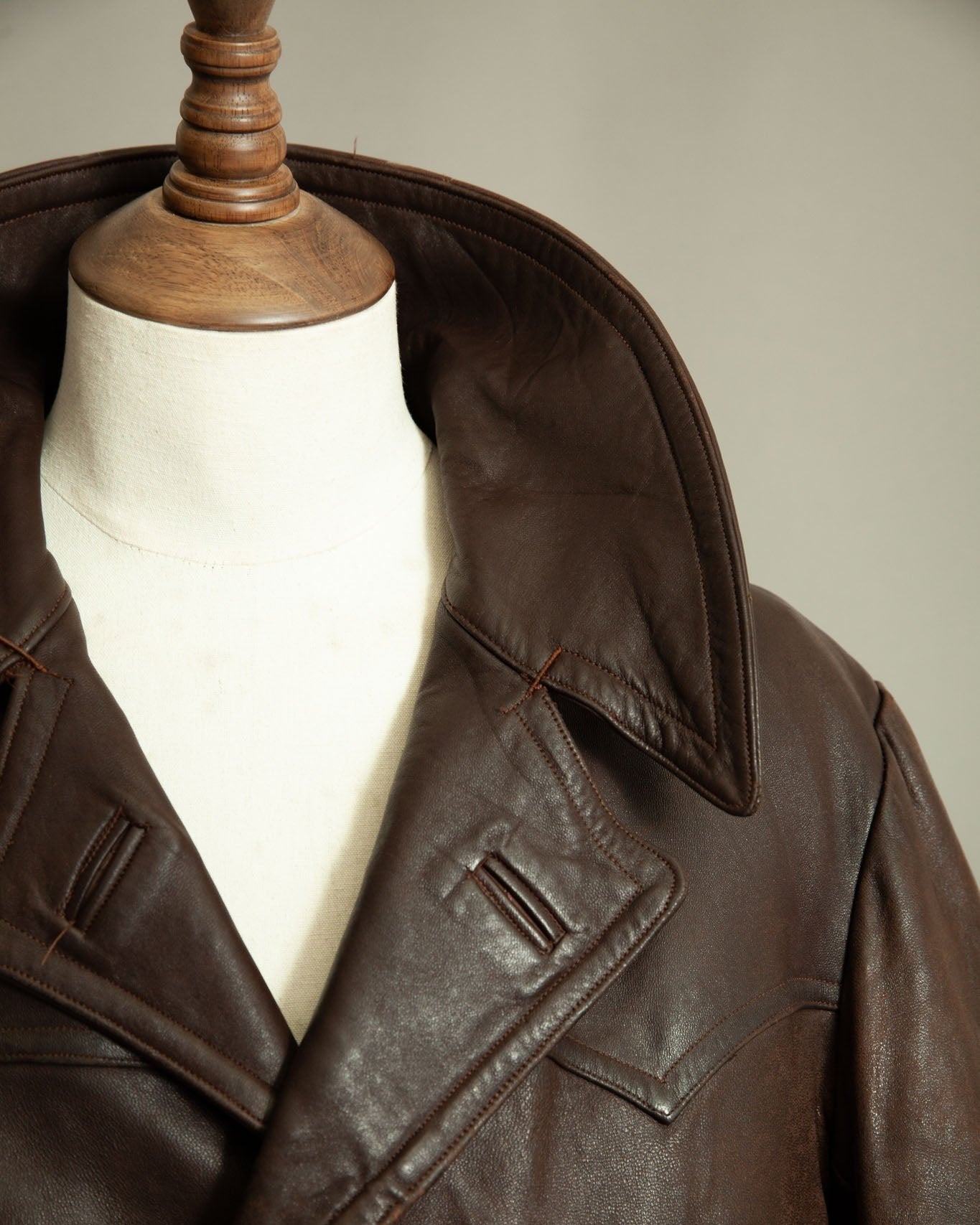 Authentic WW2 1940s French Resistance Leather Trench Coat - Large (42-44)