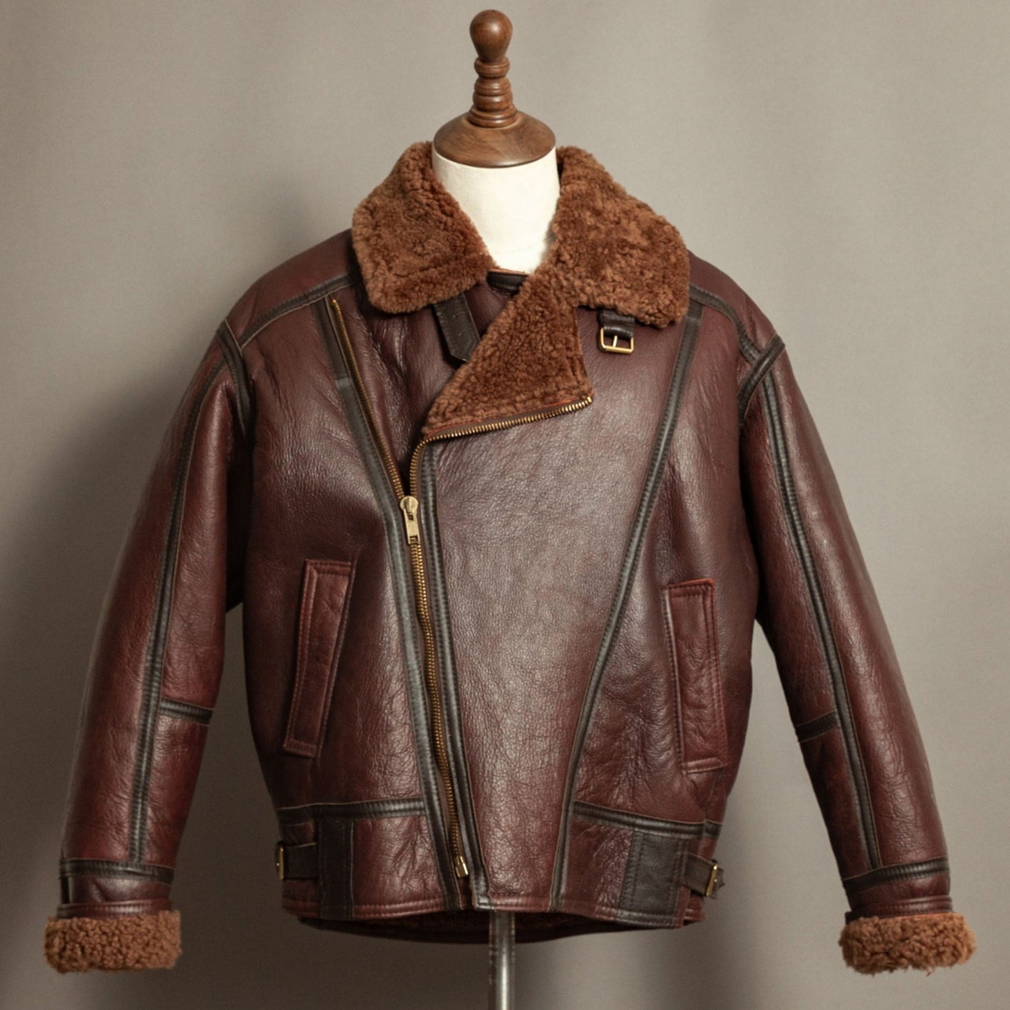 Vintage Tanns of Taunton Sheepskin Flying Bomber Jacket - Size XL (44-46)