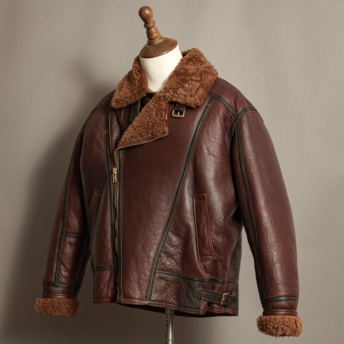 Vintage Tanns of Taunton Sheepskin Flying Bomber Jacket - Size XL (44-46)