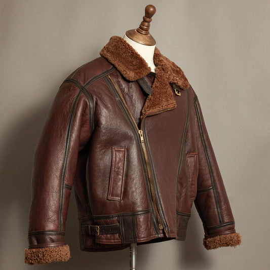 Vintage Tanns of Taunton Sheepskin Flying Bomber Jacket - Size XL (44-46)