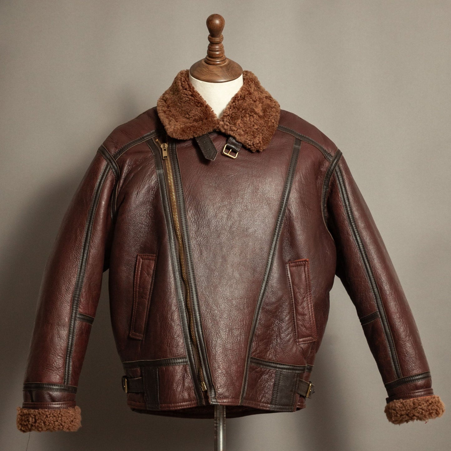 Vintage Tanns of Taunton Sheepskin Flying Bomber Jacket - Size XL (44-46)