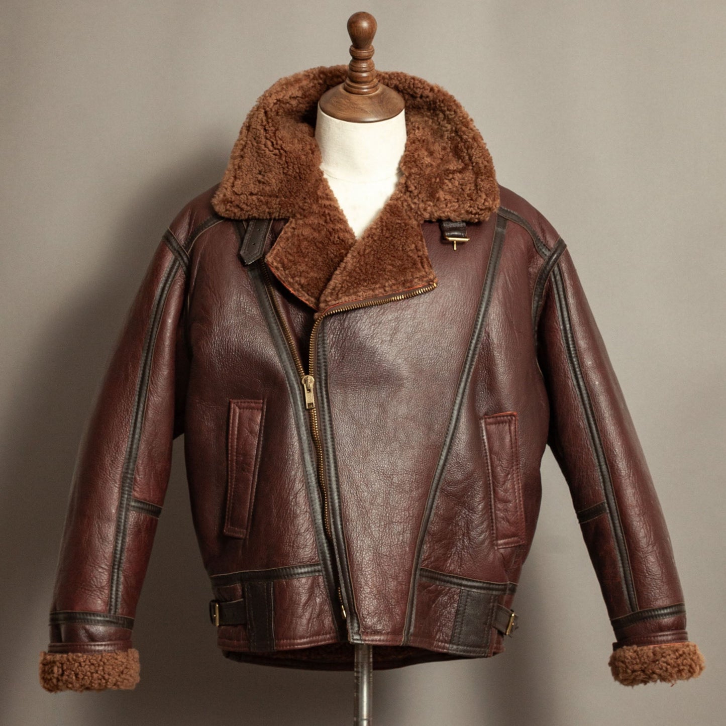 Vintage Tanns of Taunton Sheepskin Flying Bomber Jacket - Size XL (44-46)