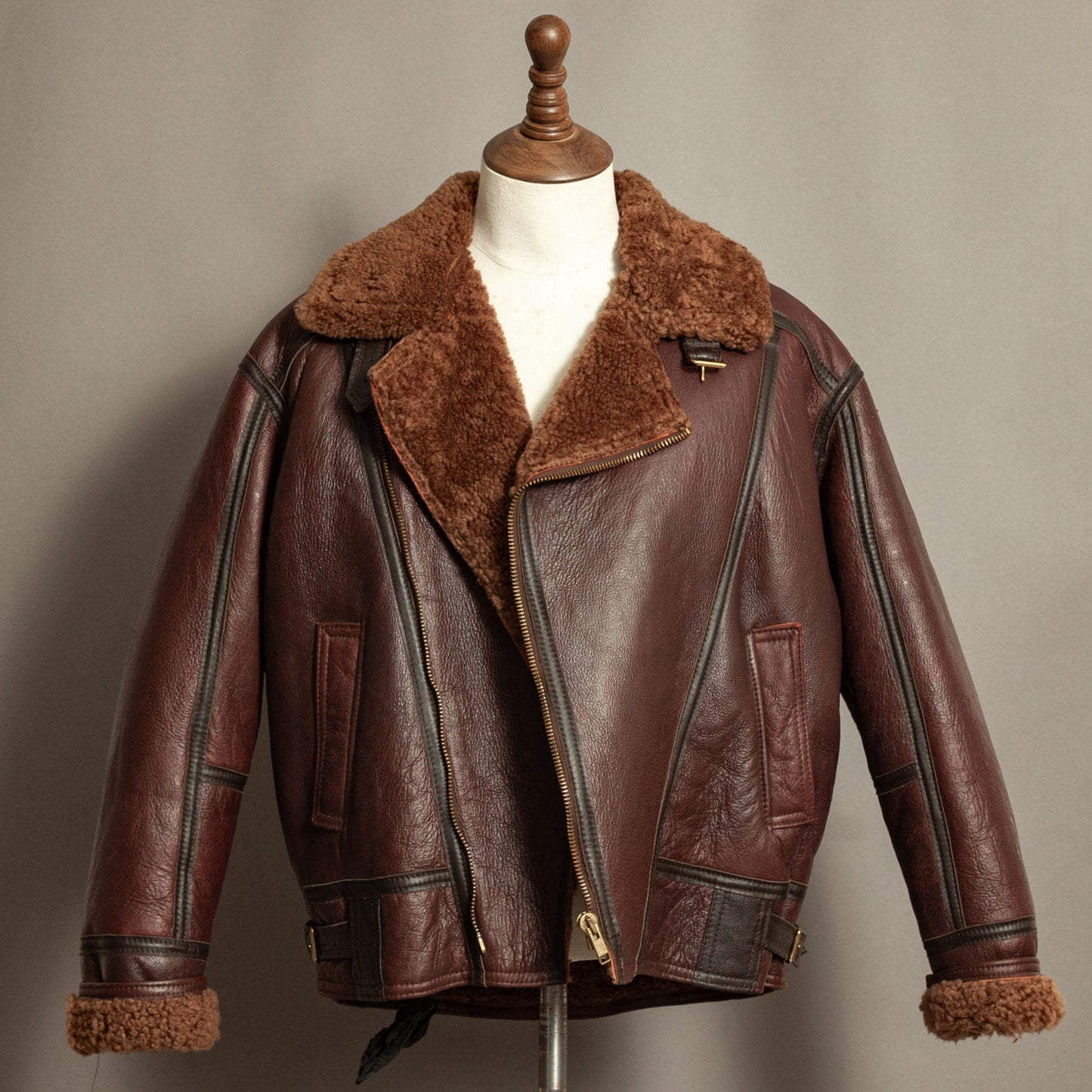 Vintage Tanns of Taunton Sheepskin Flying Bomber Jacket - Size XL (44-46)
