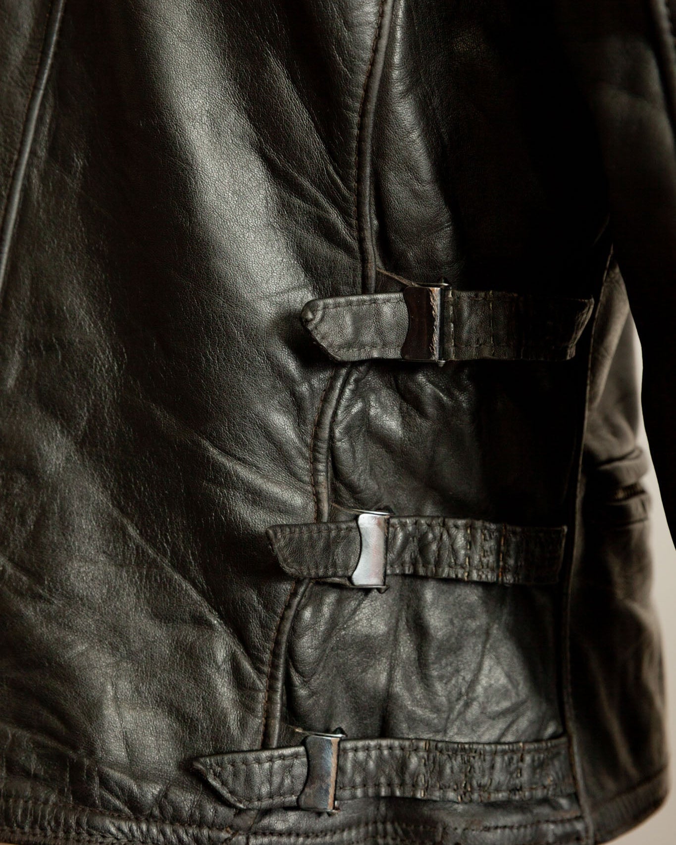 Vintage WW2 German Horsehide Leather Motorcycle Despatch Rider Jacket - Small (38-40)
