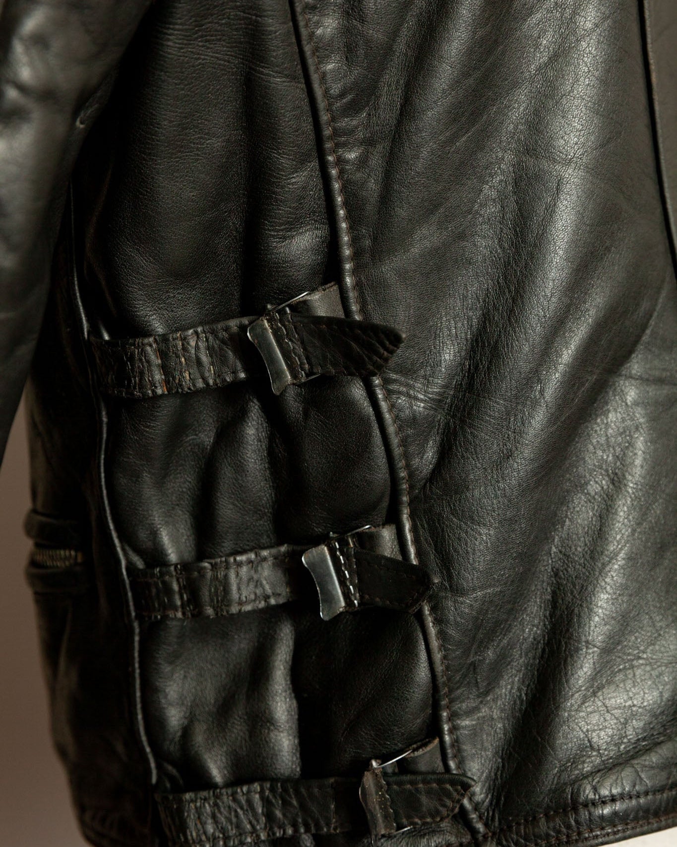Vintage WW2 German Horsehide Leather Motorcycle Despatch Rider Jacket - Small (38-40)