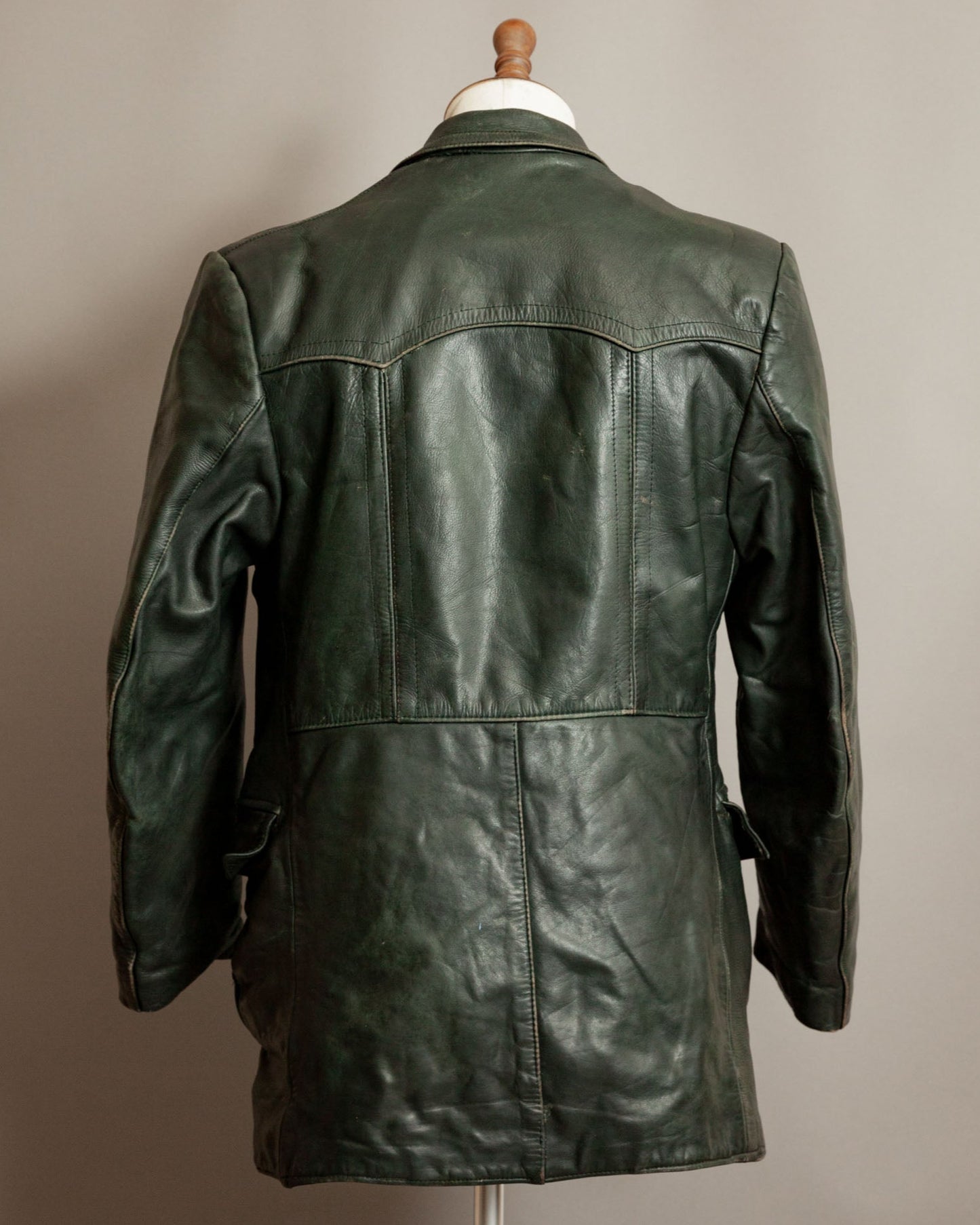 Vintage WWII German Horsehide Leather Dispatch Rider Jacket - Medium (40-42)