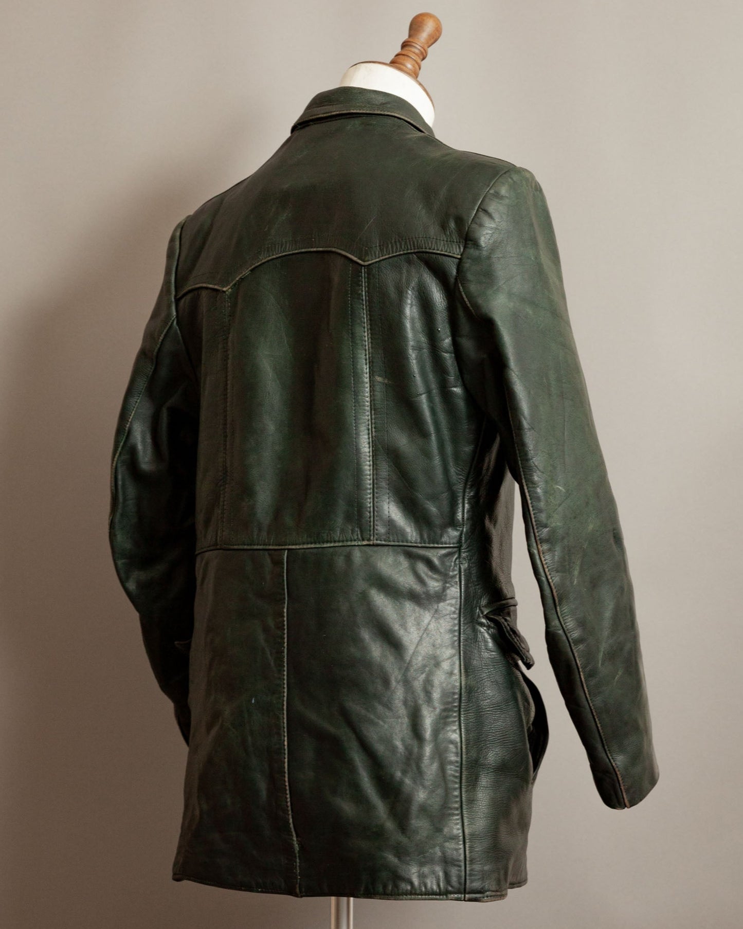Vintage WWII German Horsehide Leather Dispatch Rider Jacket - Medium (40-42)