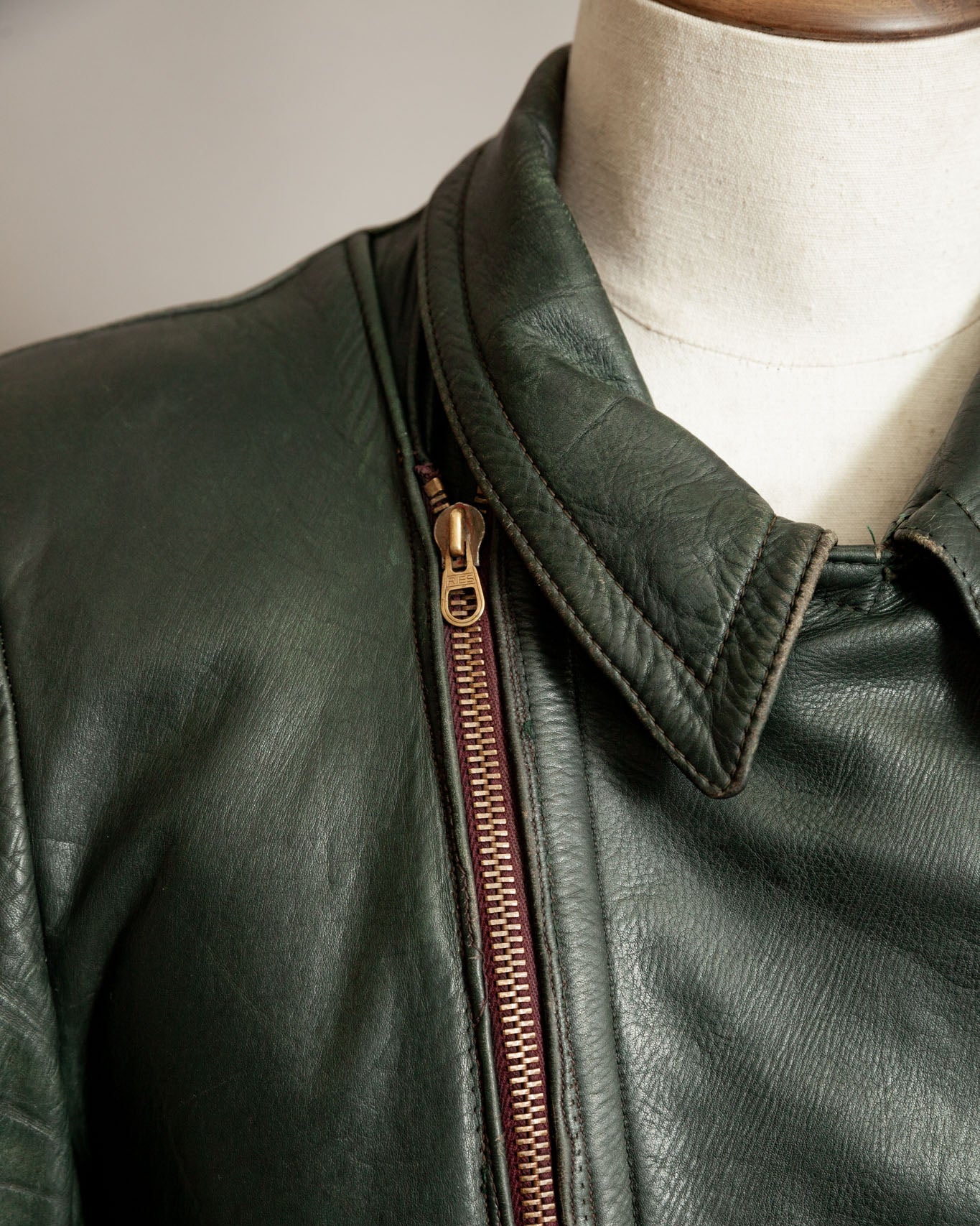 Vintage WWII German Horsehide Leather Dispatch Rider Jacket - Medium (40-42)