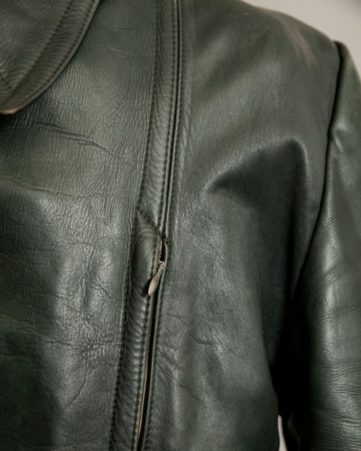 Vintage WWII German Horsehide Leather Dispatch Rider Jacket - Medium (40-42)