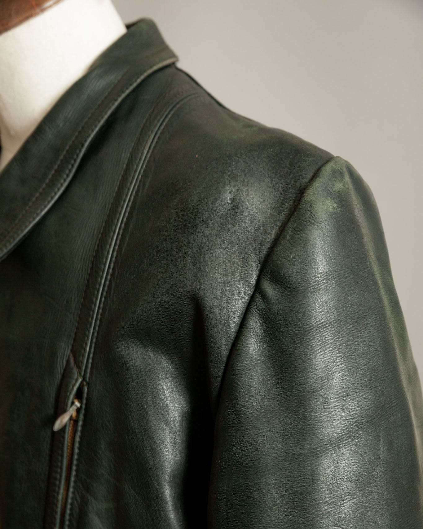 Vintage WWII German Horsehide Leather Dispatch Rider Jacket - Medium (40-42)