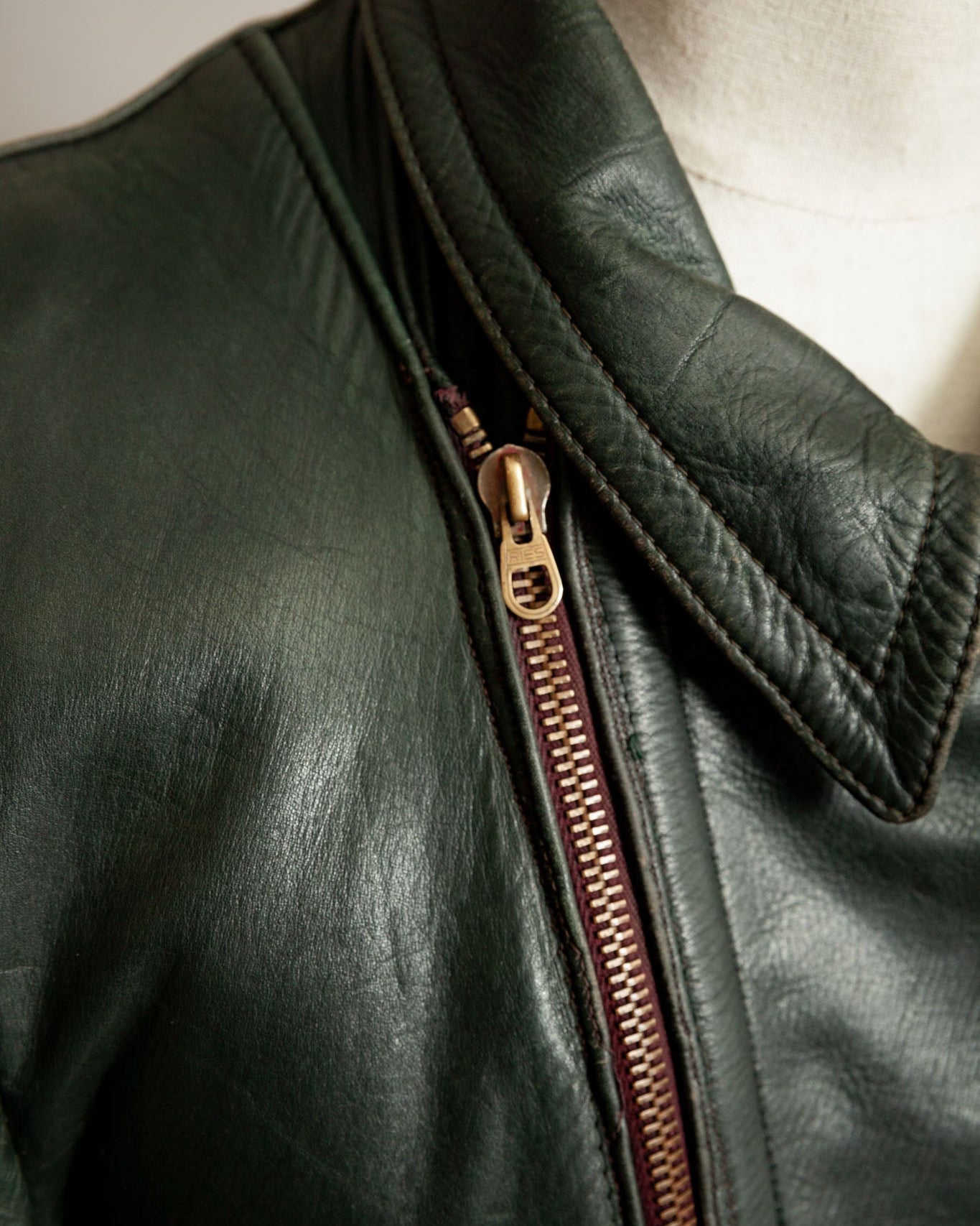 Vintage WWII German Horsehide Leather Dispatch Rider Jacket - Medium (40-42)