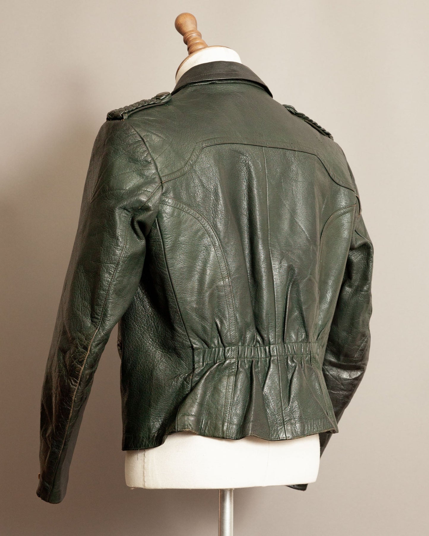 Vintage 1940s German Goatskin Leather Motorcycle Jacket - Small (38-40)