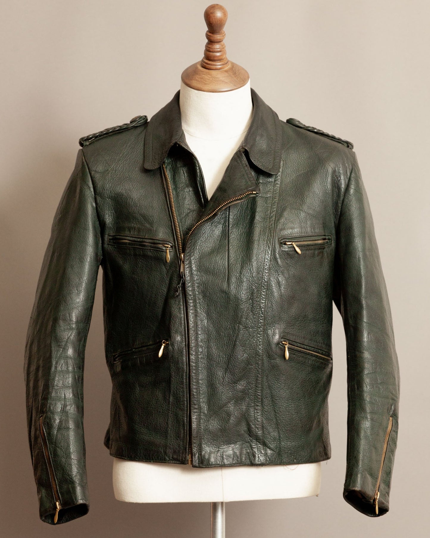 Vintage 1940s German Goatskin Leather Motorcycle Jacket - Small (38-40)
