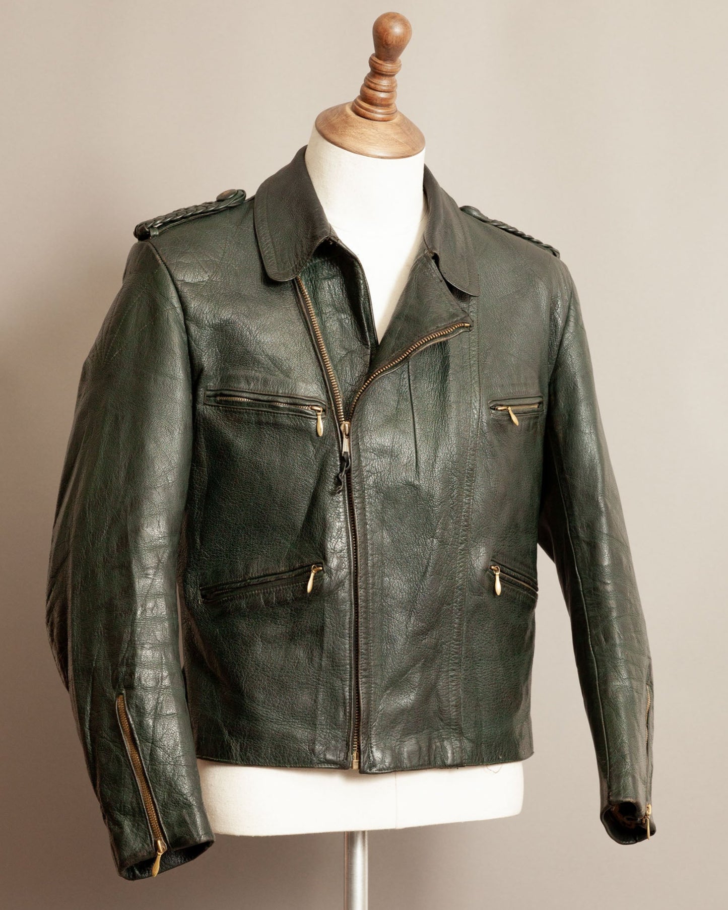 Vintage 1940s German Goatskin Leather Motorcycle Jacket - Small (38-40)