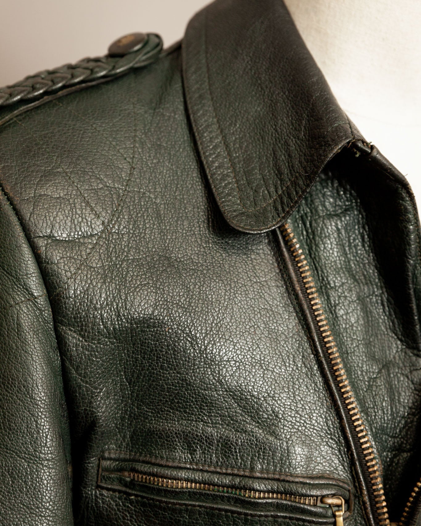 Vintage 1940s German Goatskin Leather Motorcycle Jacket - Small (38-40)