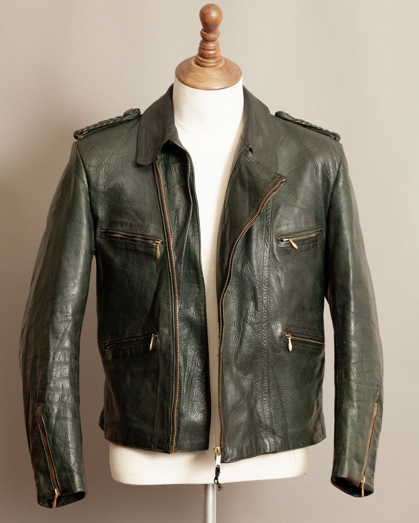 Vintage 1940s German Goatskin Leather Motorcycle Jacket - Small (38-40)
