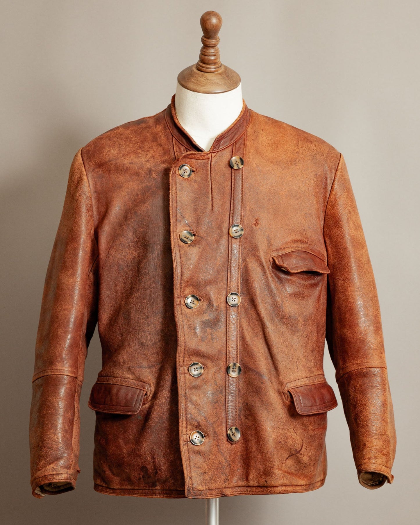 Vintage 1930s German Horsehide Leather Jacket Vegetable-Tanned - Large (42-44)