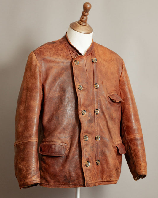 Vintage 1930s German Horsehide Leather Jacket Vegetable-Tanned - Large (42-44)