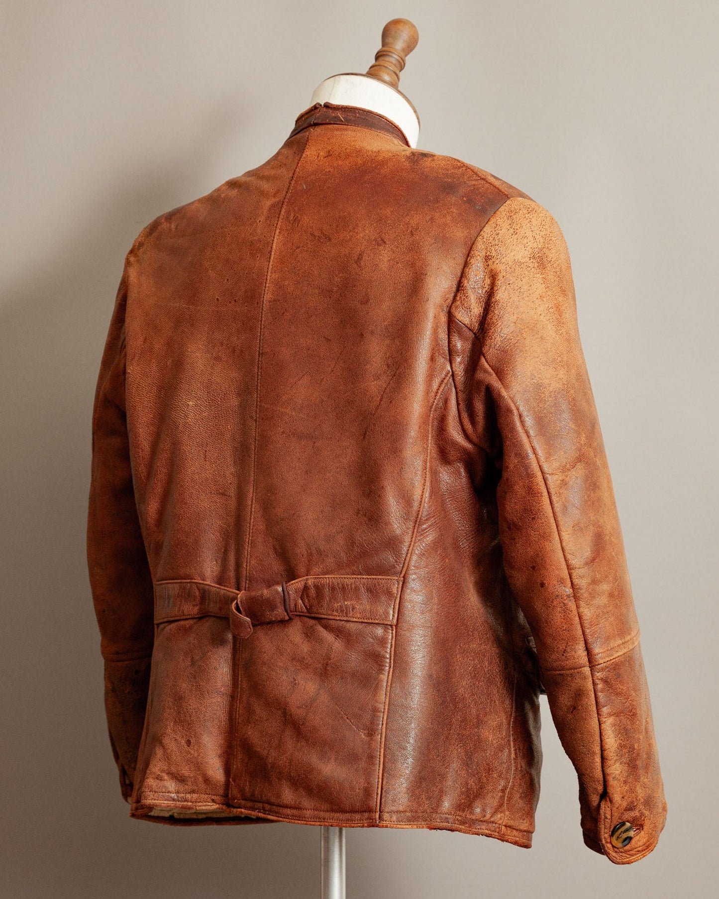 Vintage 1930s German Horsehide Leather Jacket Vegetable-Tanned - Large (42-44)