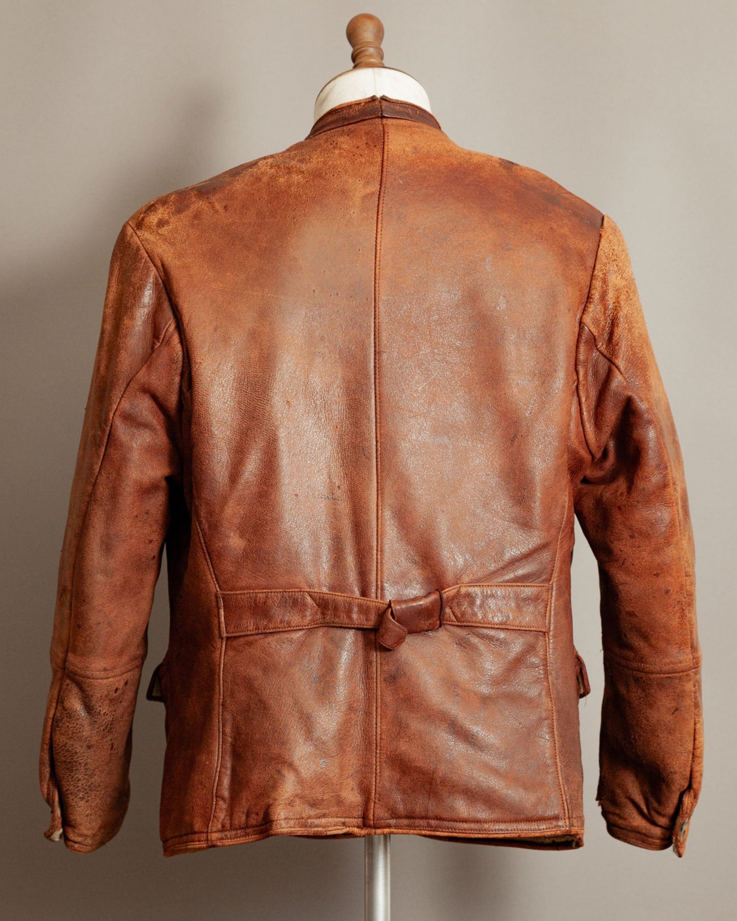 Vintage 1930s German Horsehide Leather Jacket Vegetable-Tanned - Large (42-44)