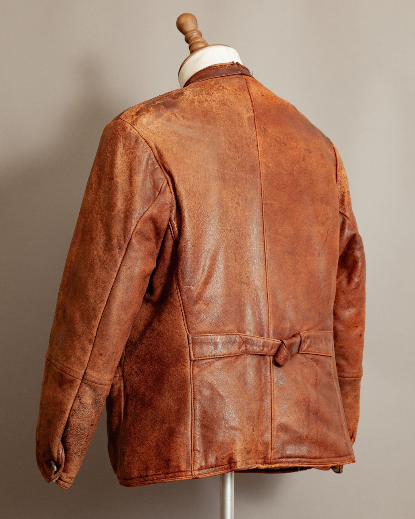 Vintage 1930s German Horsehide Leather Jacket Vegetable-Tanned - Large (42-44)