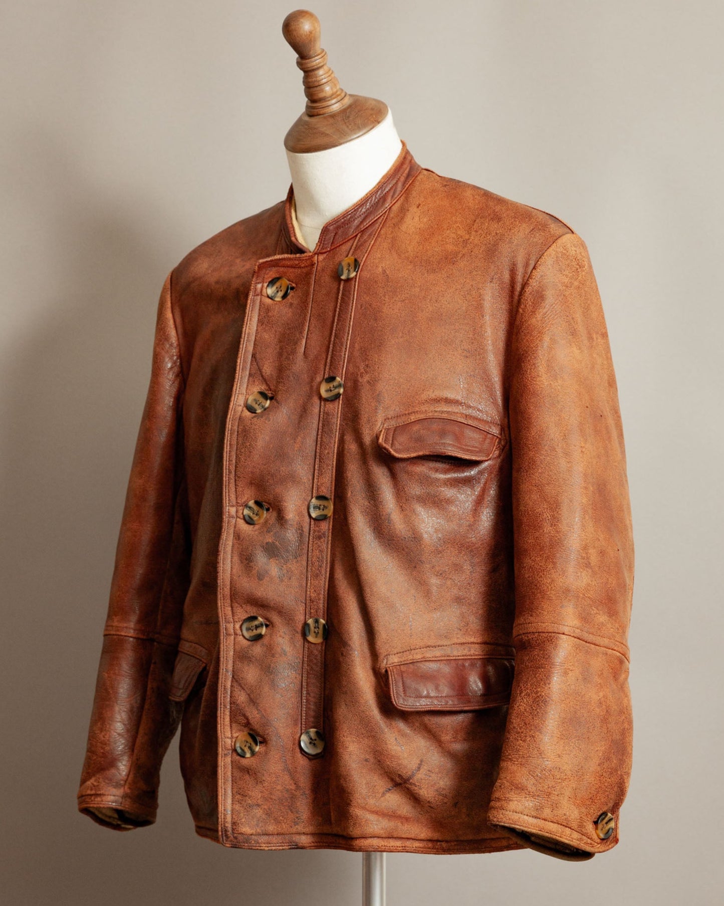 Vintage 1930s German Horsehide Leather Jacket Vegetable-Tanned - Large (42-44)