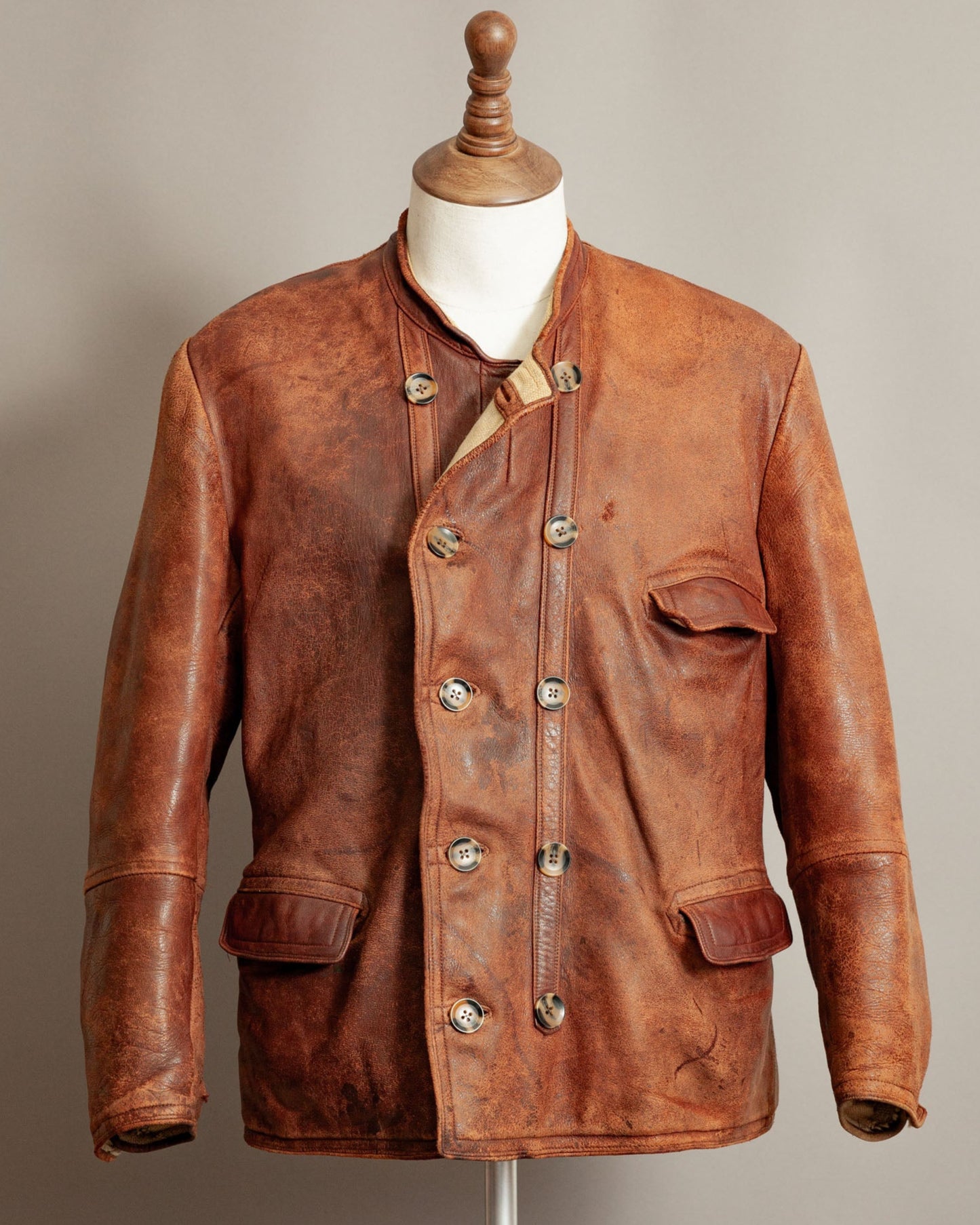 Vintage 1930s German Horsehide Leather Jacket Vegetable-Tanned - Large (42-44)