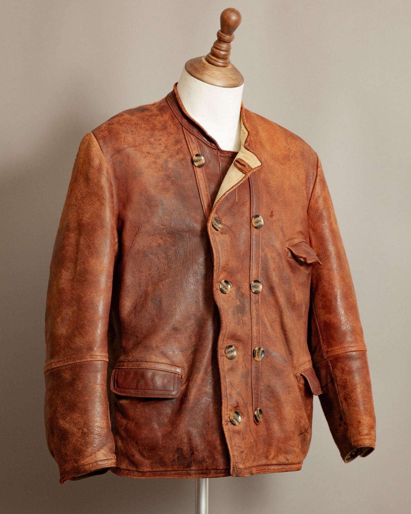 Vintage 1930s German Horsehide Leather Jacket Vegetable-Tanned - Large (42-44)