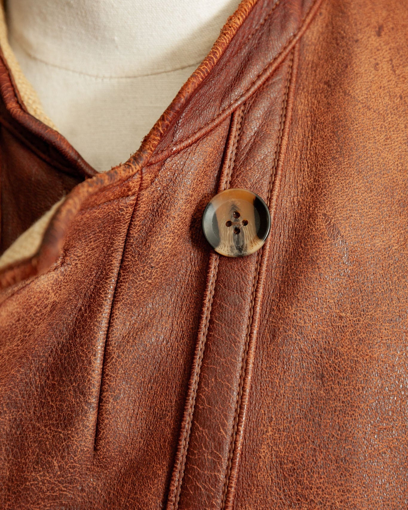 Vintage 1930s German Horsehide Leather Jacket Vegetable-Tanned - Large (42-44)