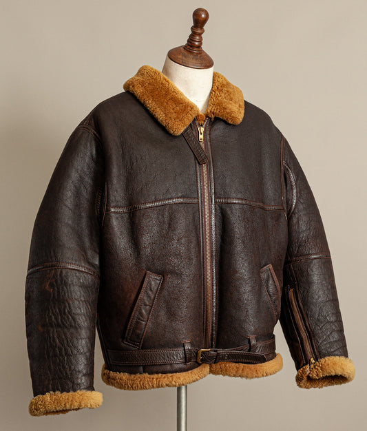 Vintage 1980s Polden RAF Irvin Type Sheepskin Shearling Flying Jacket XL (46)