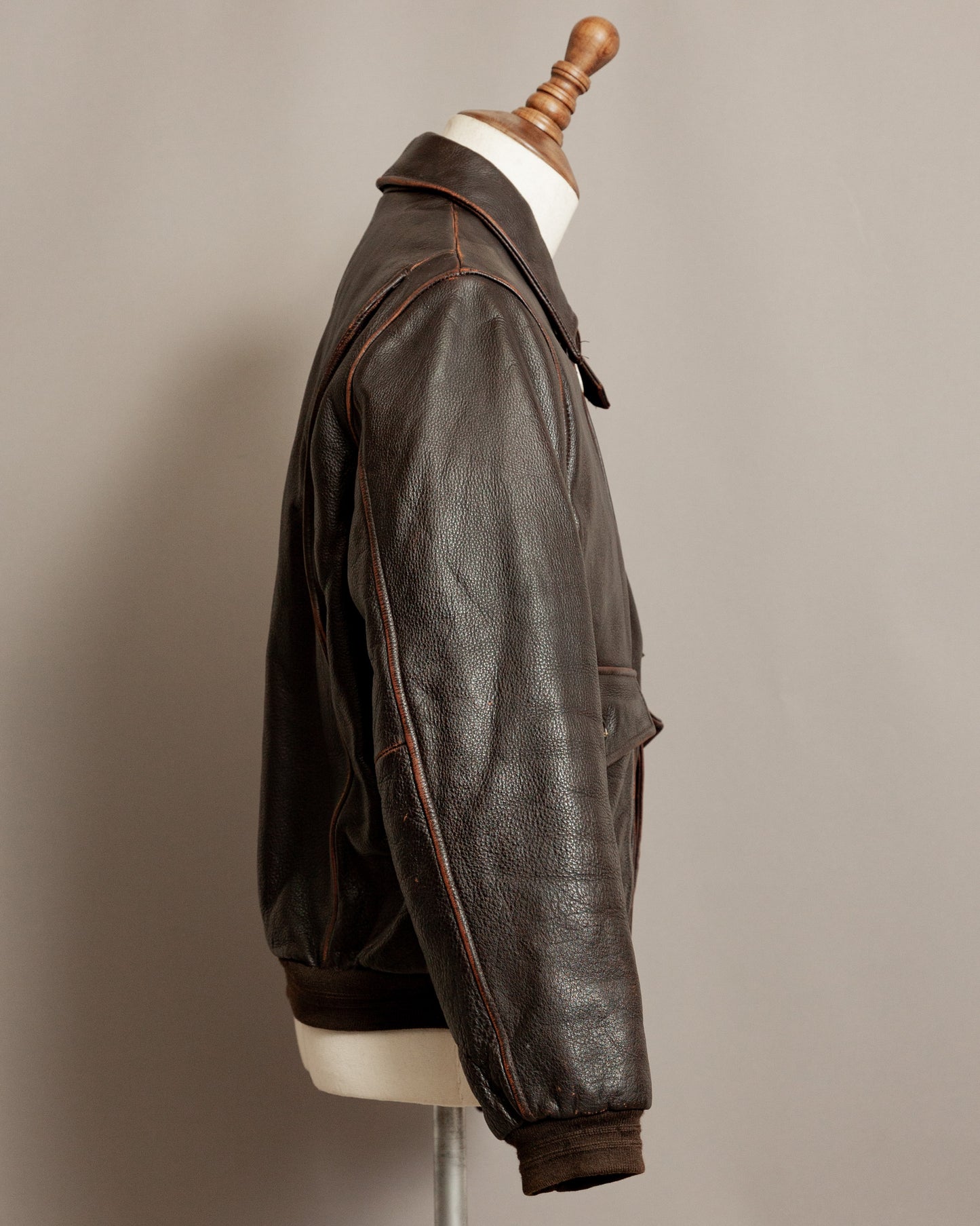 Vintage Brooks Brothers Leather Aviator Jacket - Medium (42-44)