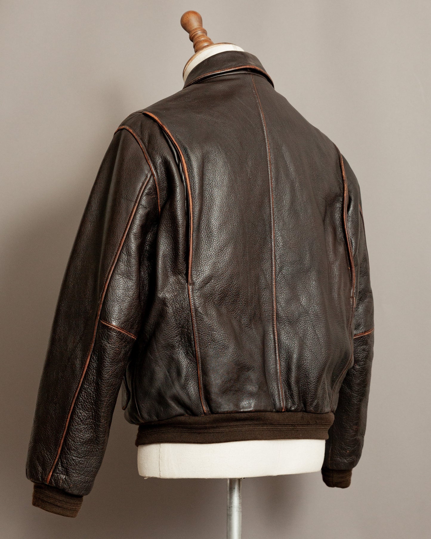 Vintage Brooks Brothers Leather Aviator Jacket - Medium (42-44)