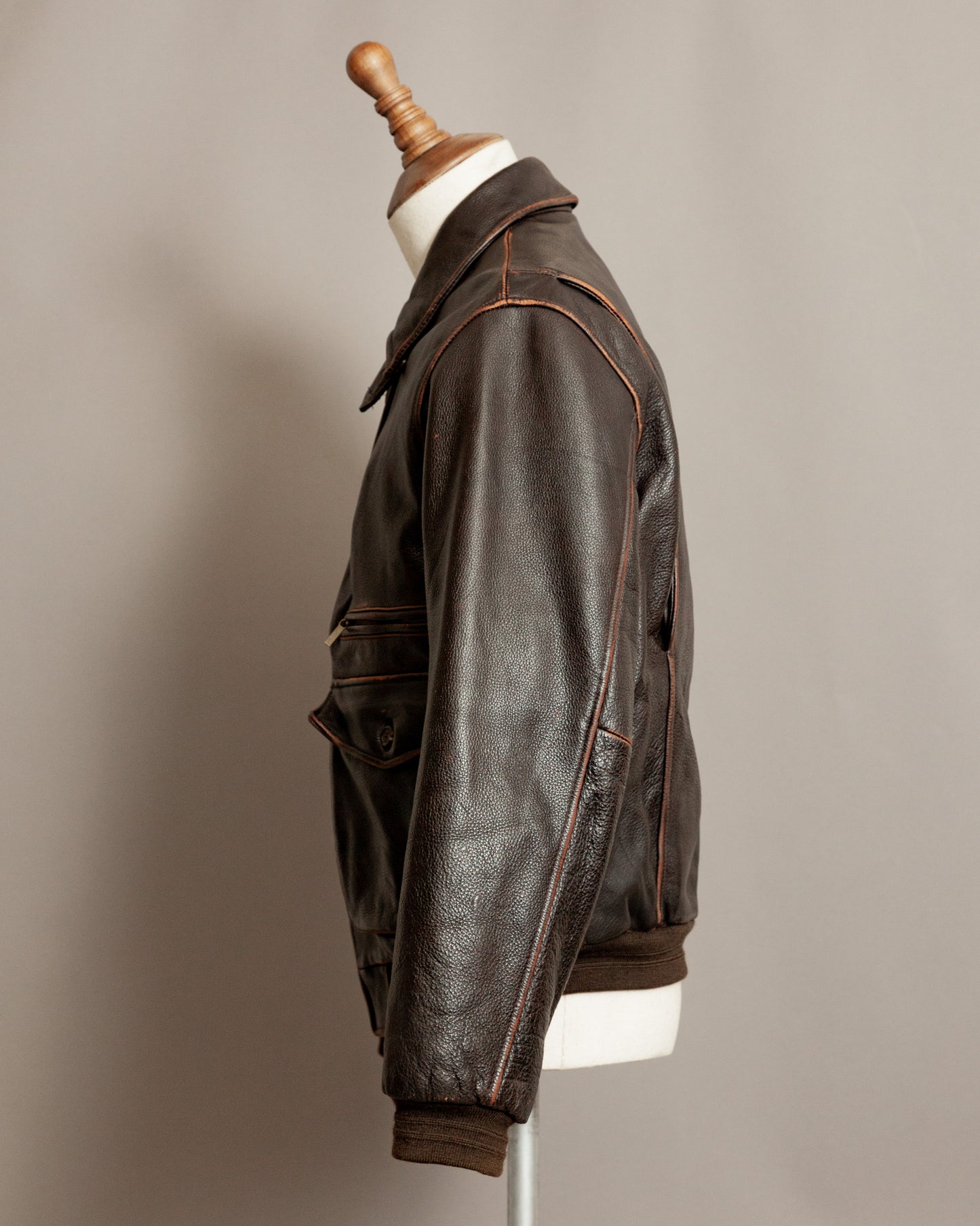 Vintage Brooks Brothers Leather Aviator Jacket - Medium (42-44)