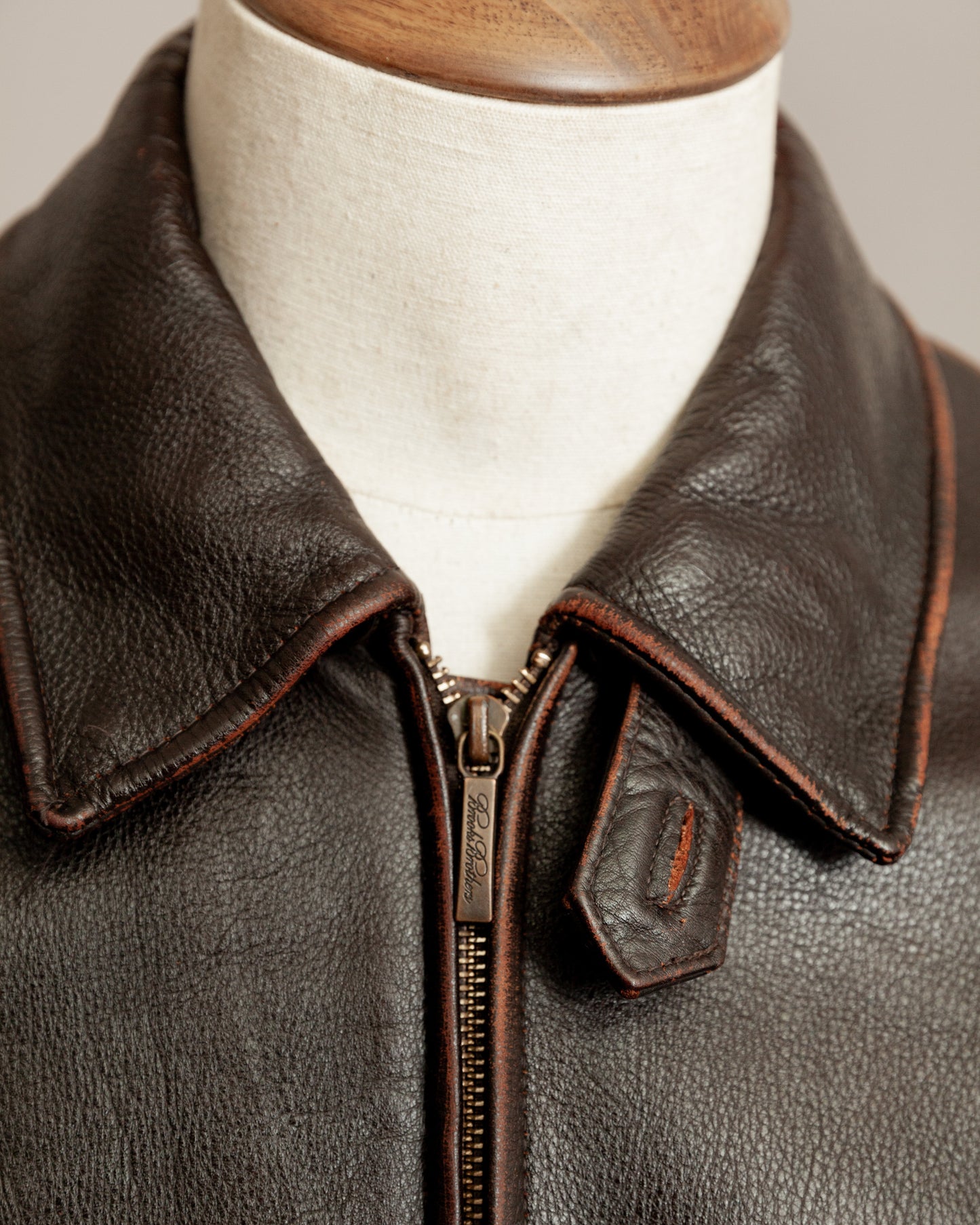 Vintage Brooks Brothers Leather Aviator Jacket - Medium (42-44)