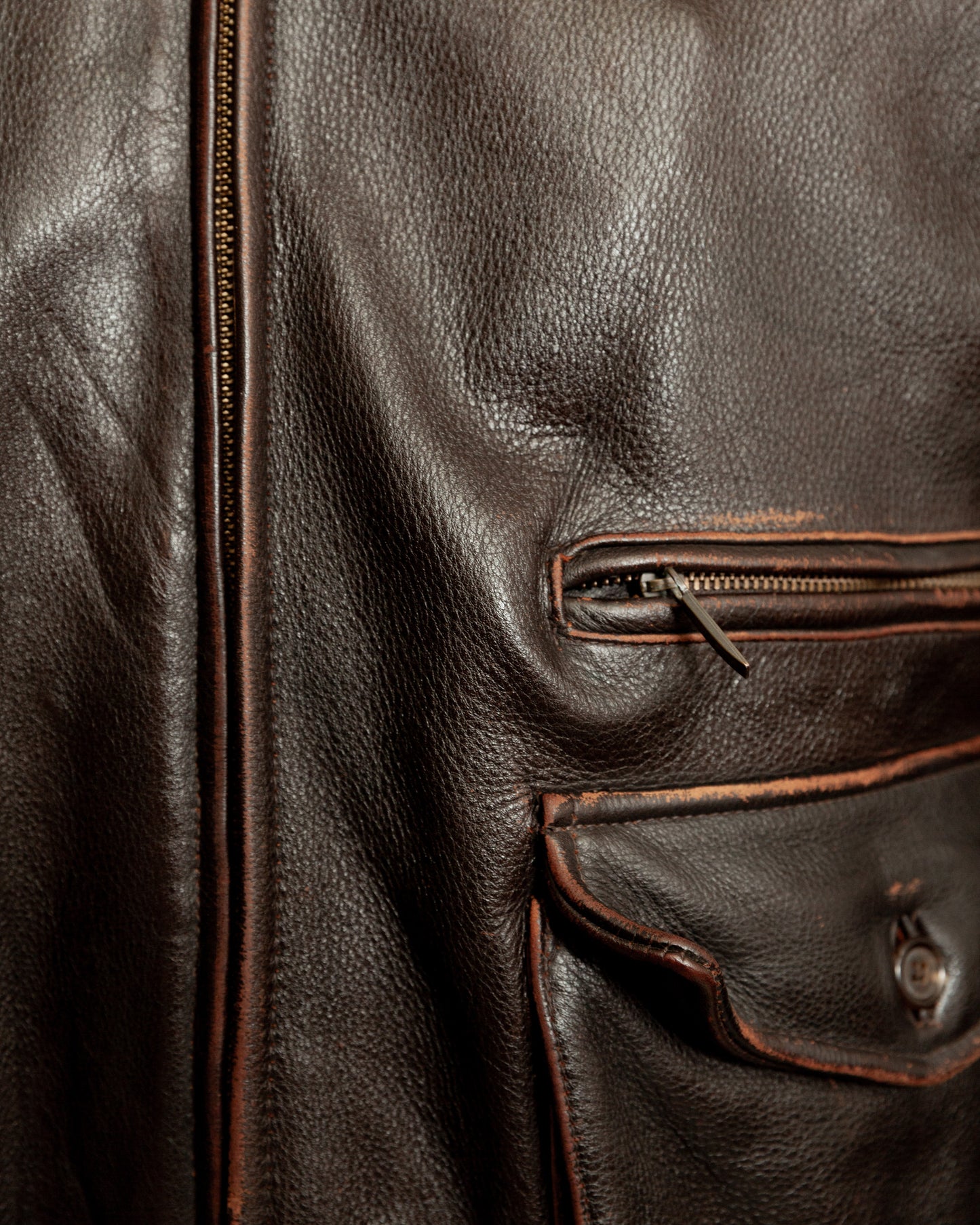 Vintage Brooks Brothers Leather Aviator Jacket - Medium (42-44)