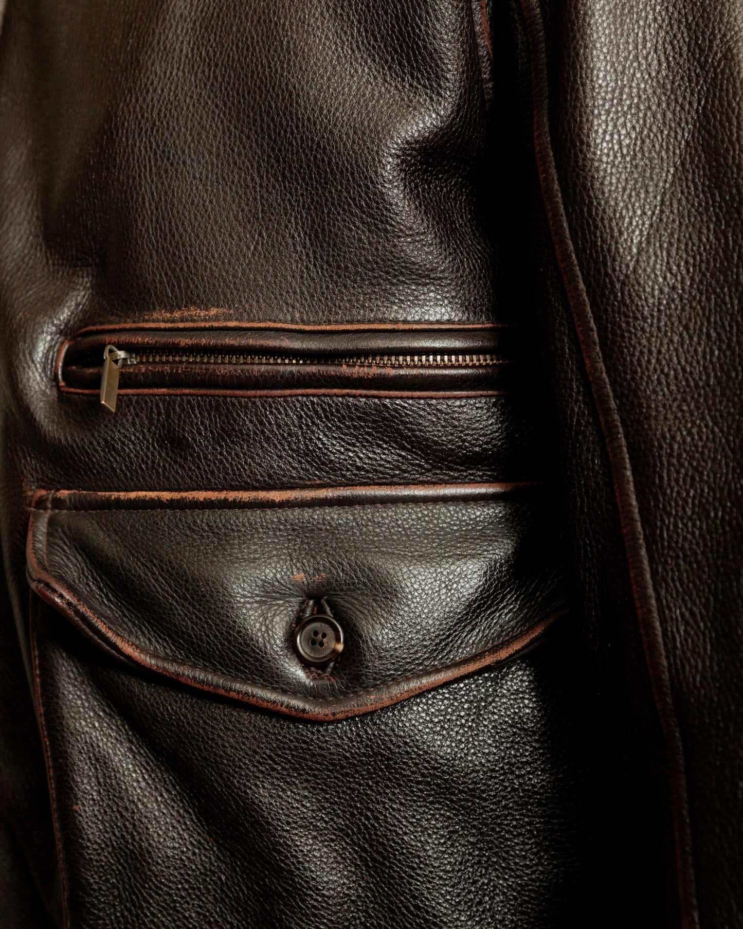 Vintage Brooks Brothers Leather Aviator Jacket - Medium (42-44)
