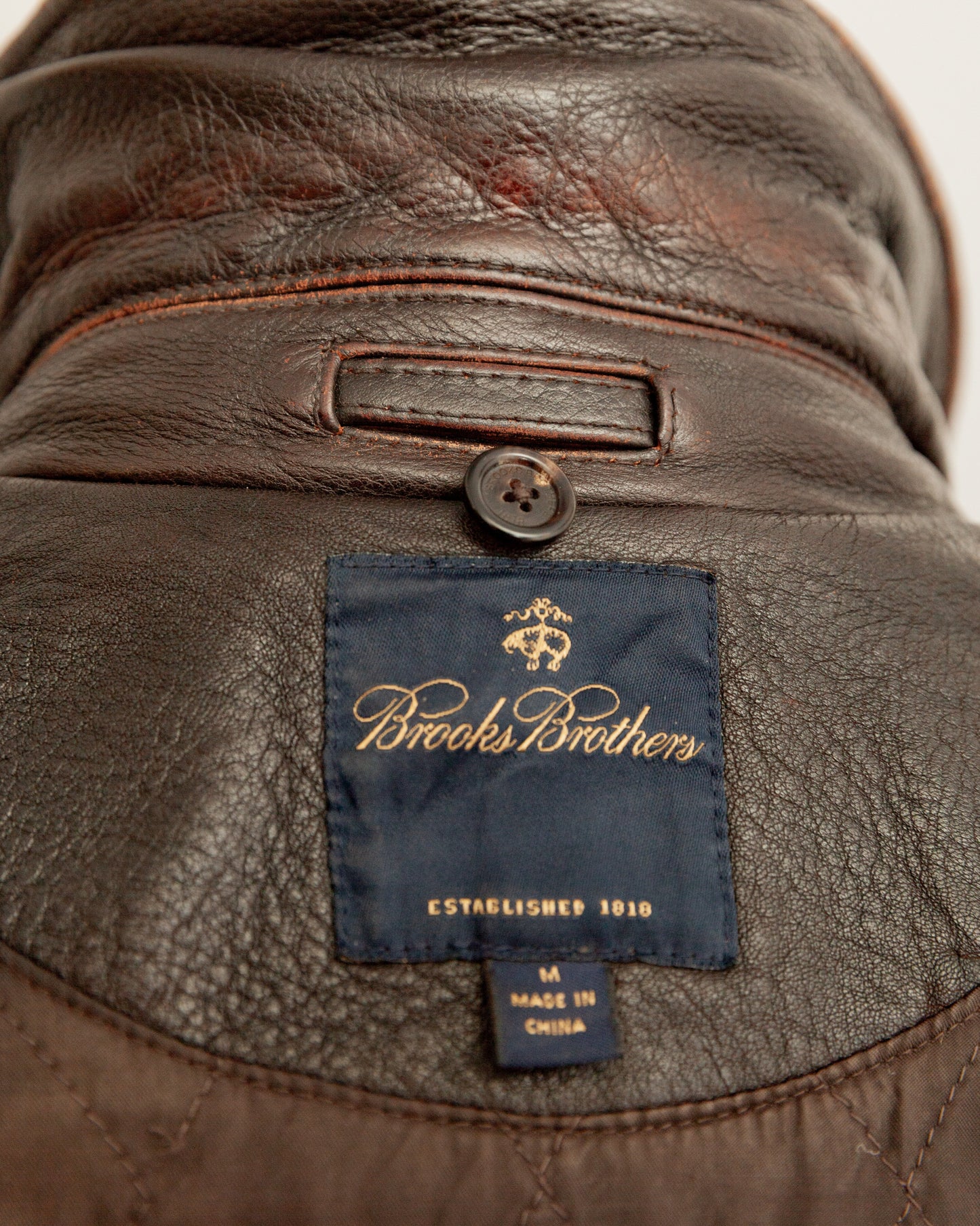Vintage Brooks Brothers Leather Aviator Jacket - Medium (42-44)