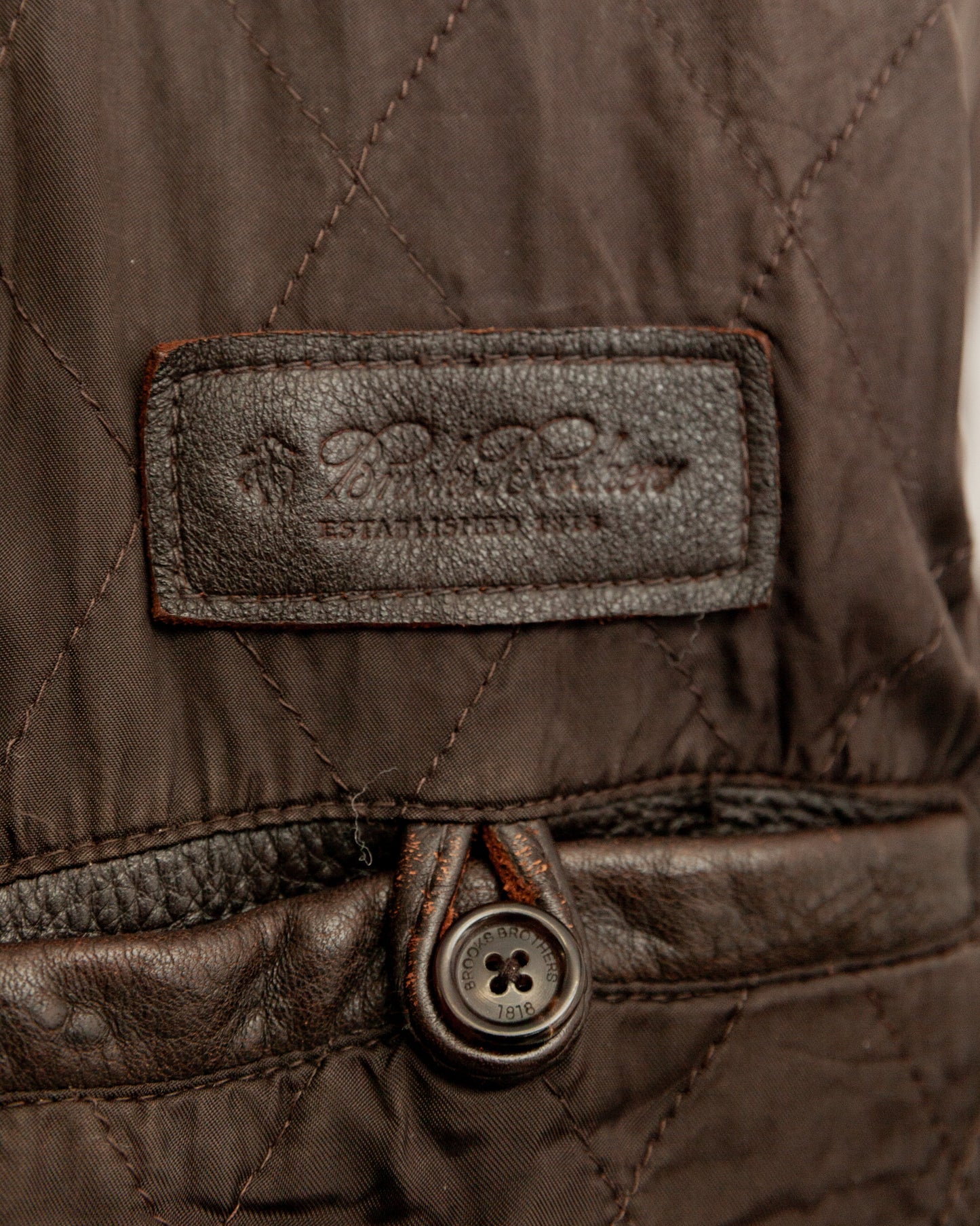 Vintage Brooks Brothers Leather Aviator Jacket - Medium (42-44)