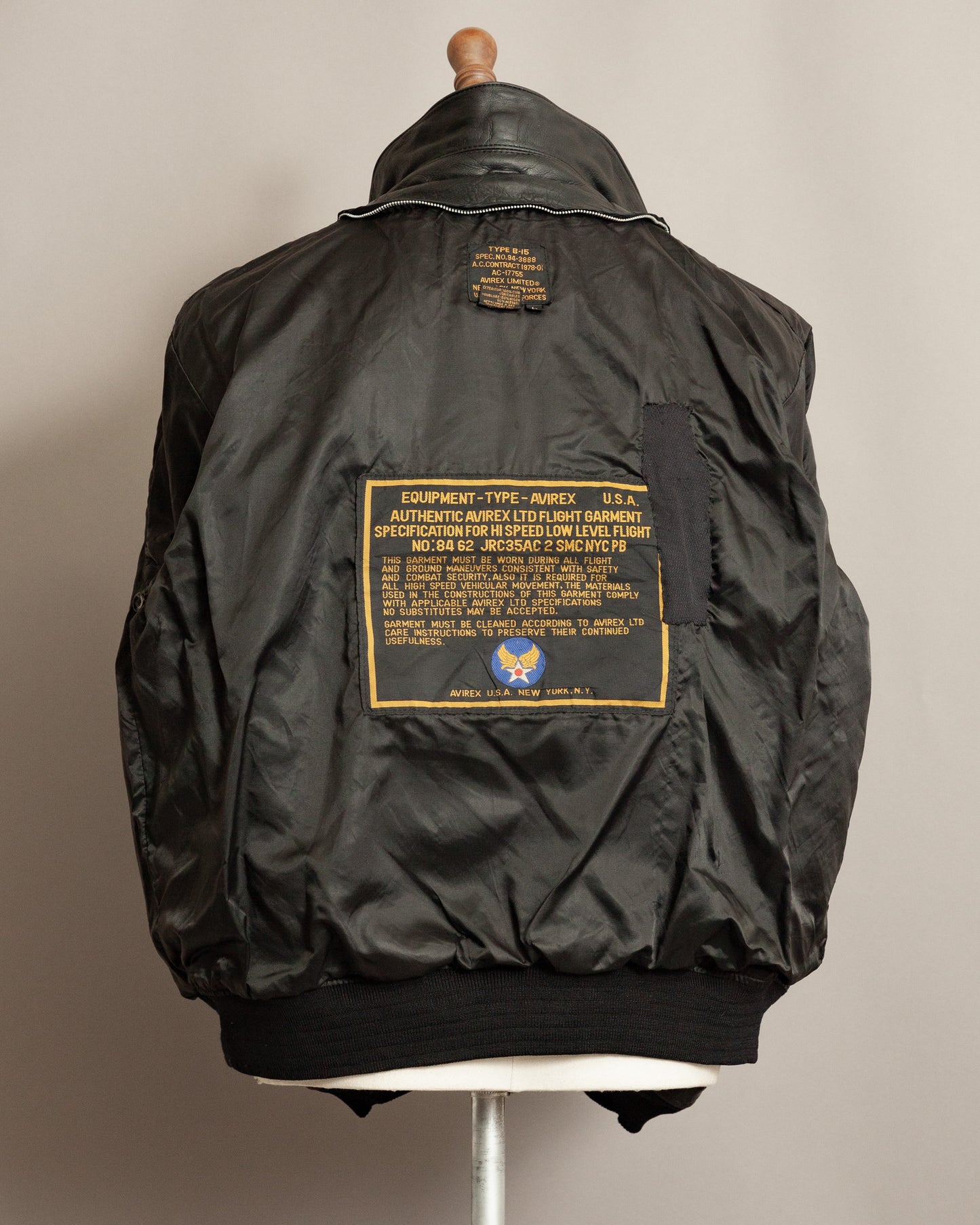 Vintage Avirex B-15 Leather Flight Jacket - Large (42-44)