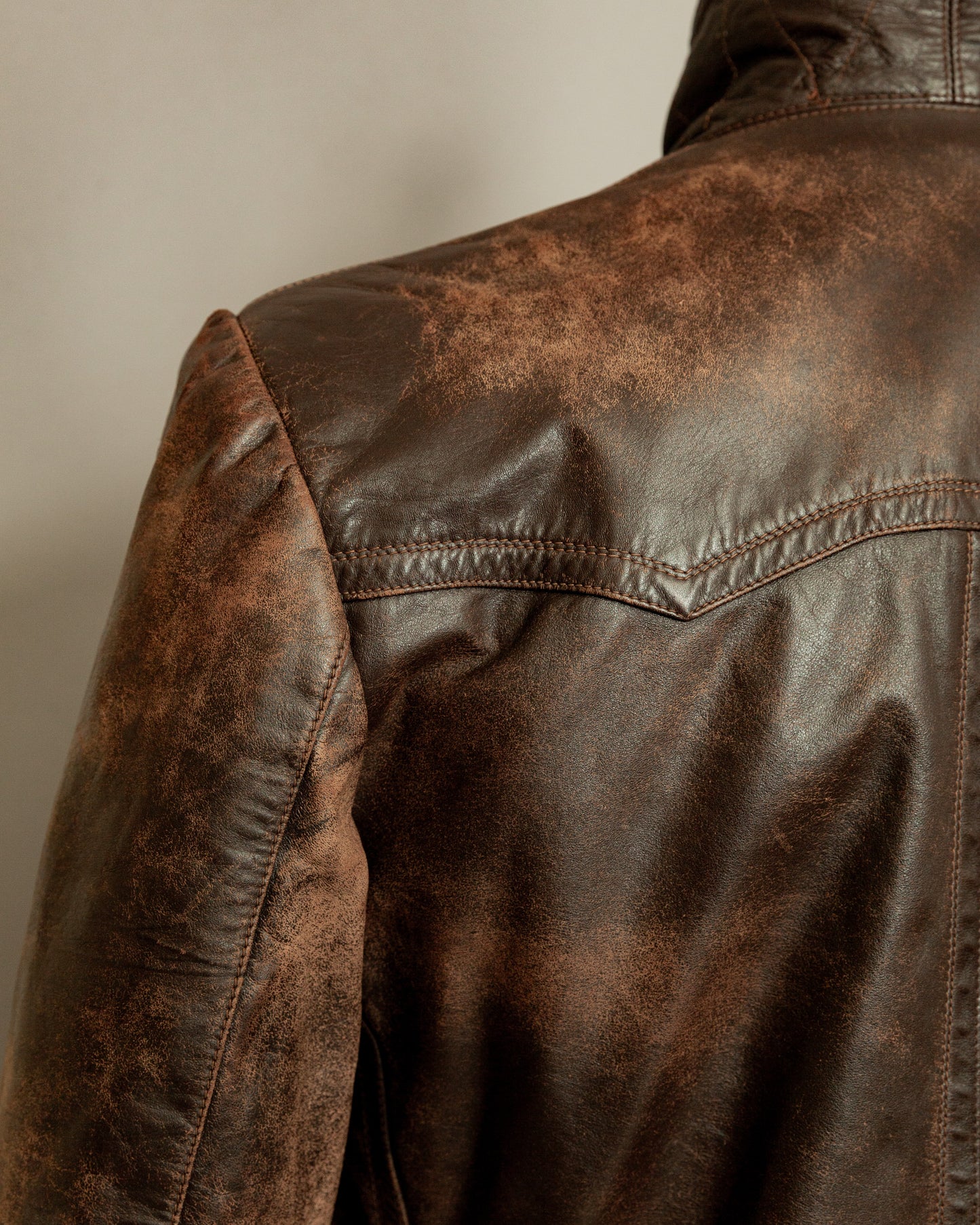 Vintage WWII German Horsehide Leather Motorcycle Coat – Medium (40-42)