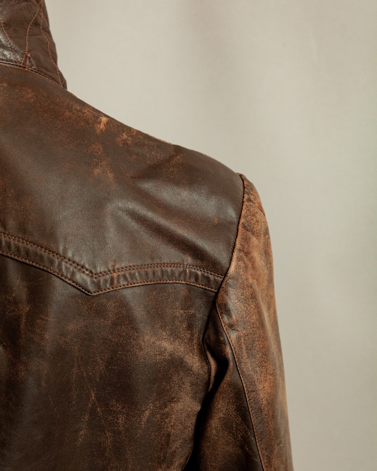 Vintage WWII German Horsehide Leather Motorcycle Coat – Medium (40-42)