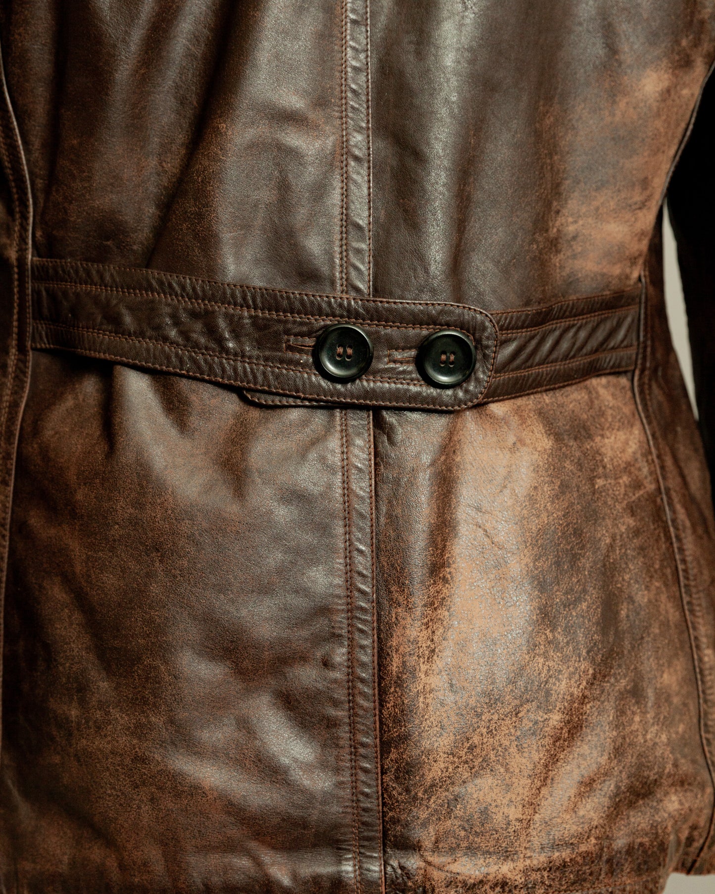 Vintage WWII German Horsehide Leather Motorcycle Coat – Medium (40-42)