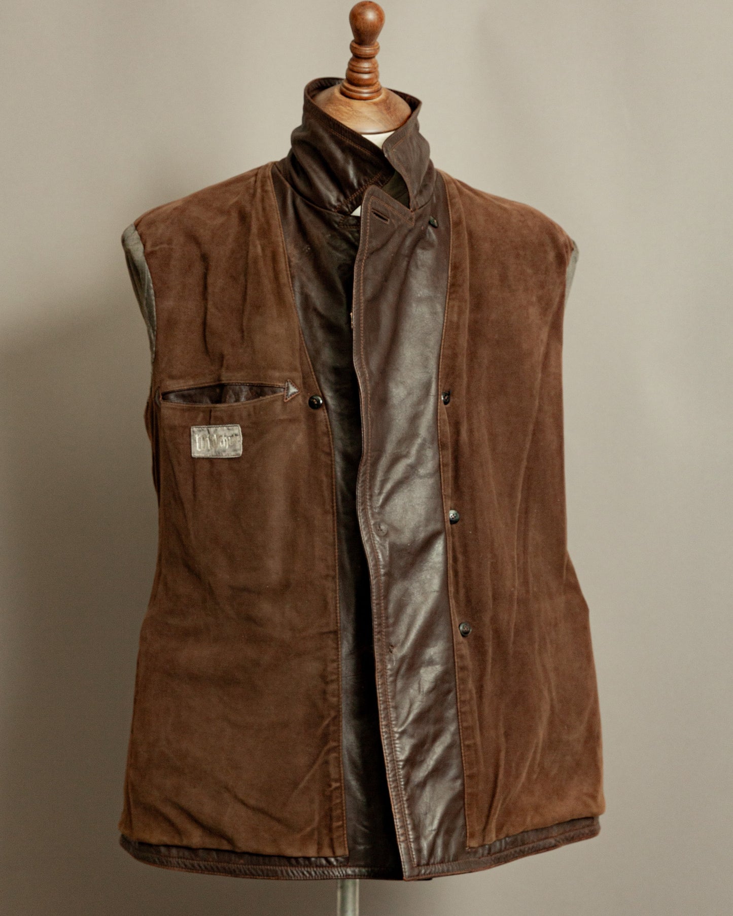 Vintage WWII German Horsehide Leather Motorcycle Coat – Medium (40-42)
