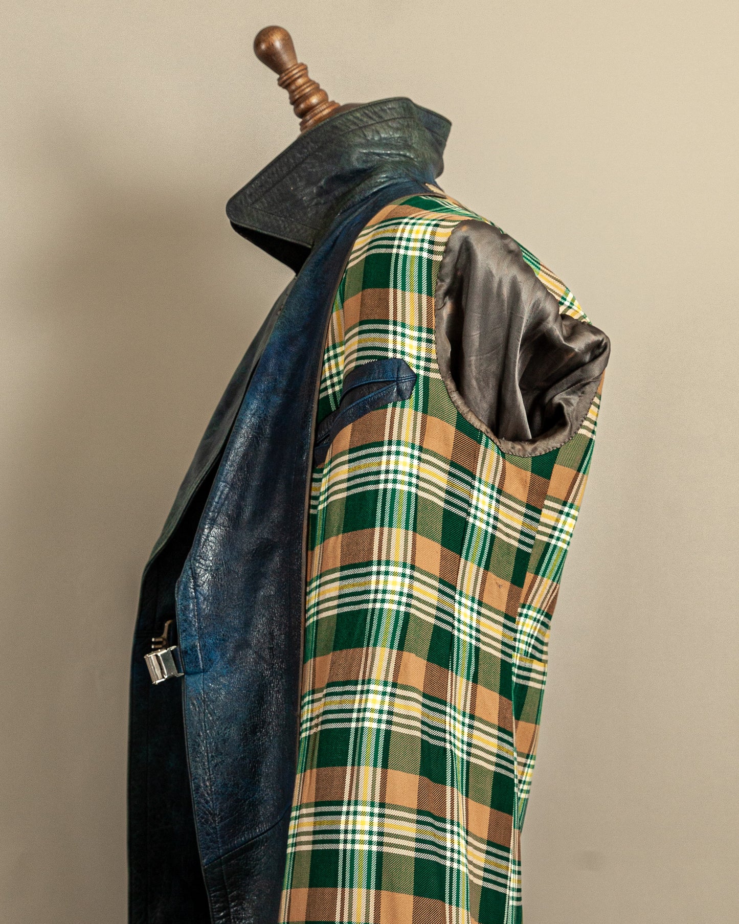 Vintage 1940s German Goatskin Leather Officer Trench Coat