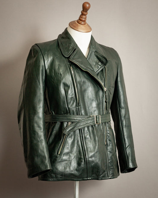 1940s Women's Horsehide Leather Dispatch Rider Jacket – Size UK 12