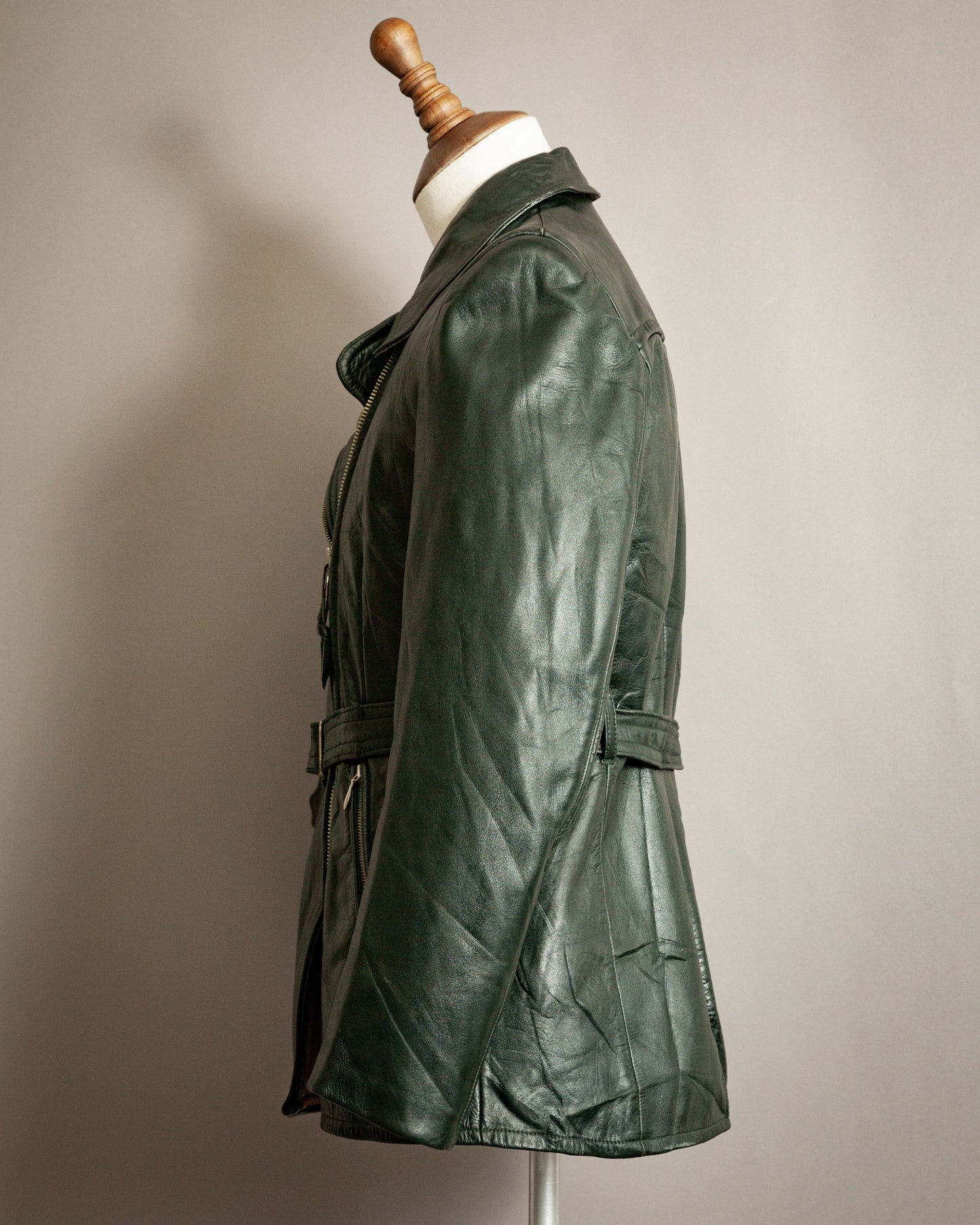 Vintage 1940s Women's Horsehide Leather Motorcycle Dispatch Rider Jacket – Size UK 12