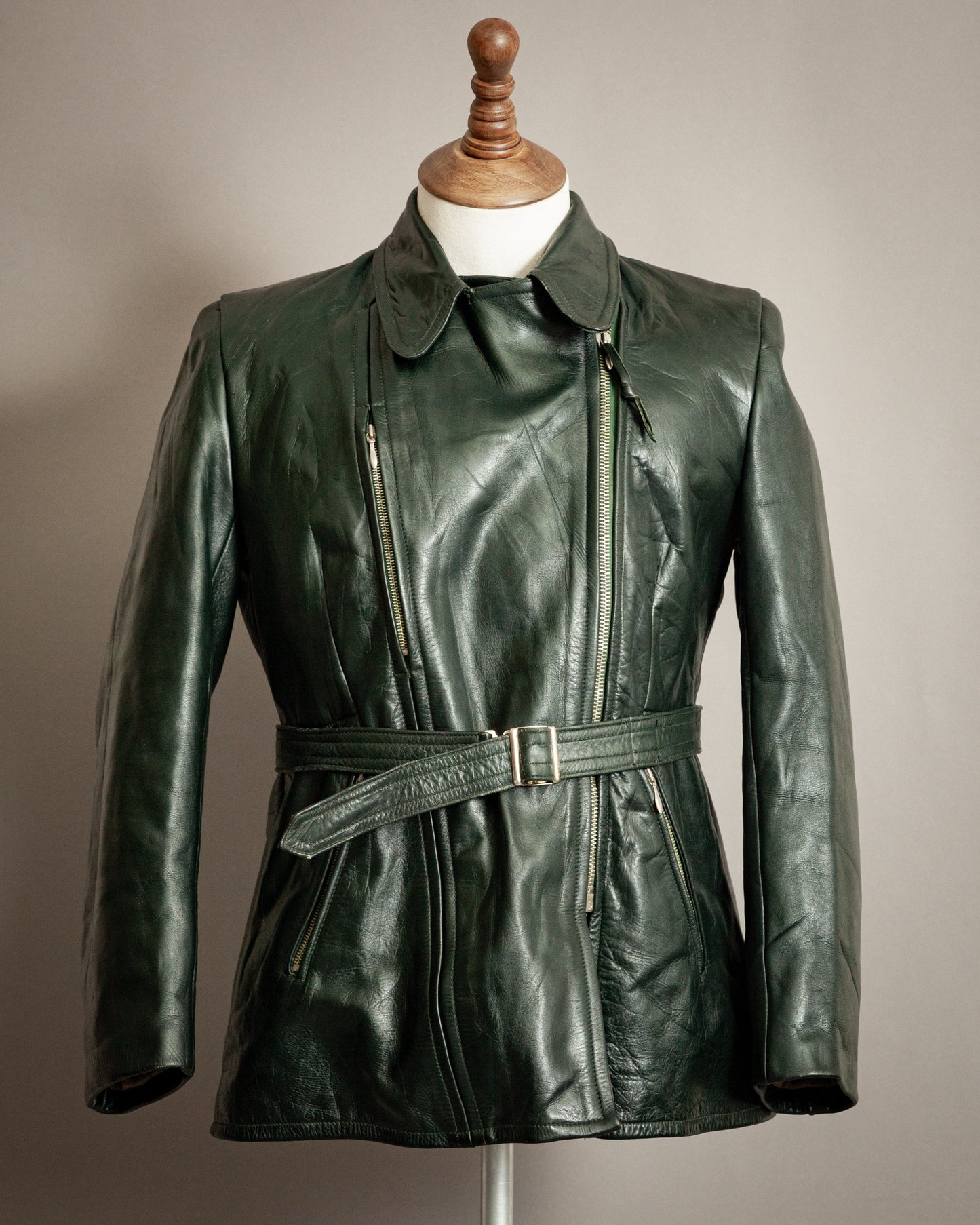 Vintage 1940s Women's Horsehide Leather Motorcycle Dispatch Rider Jacket – Size UK 12