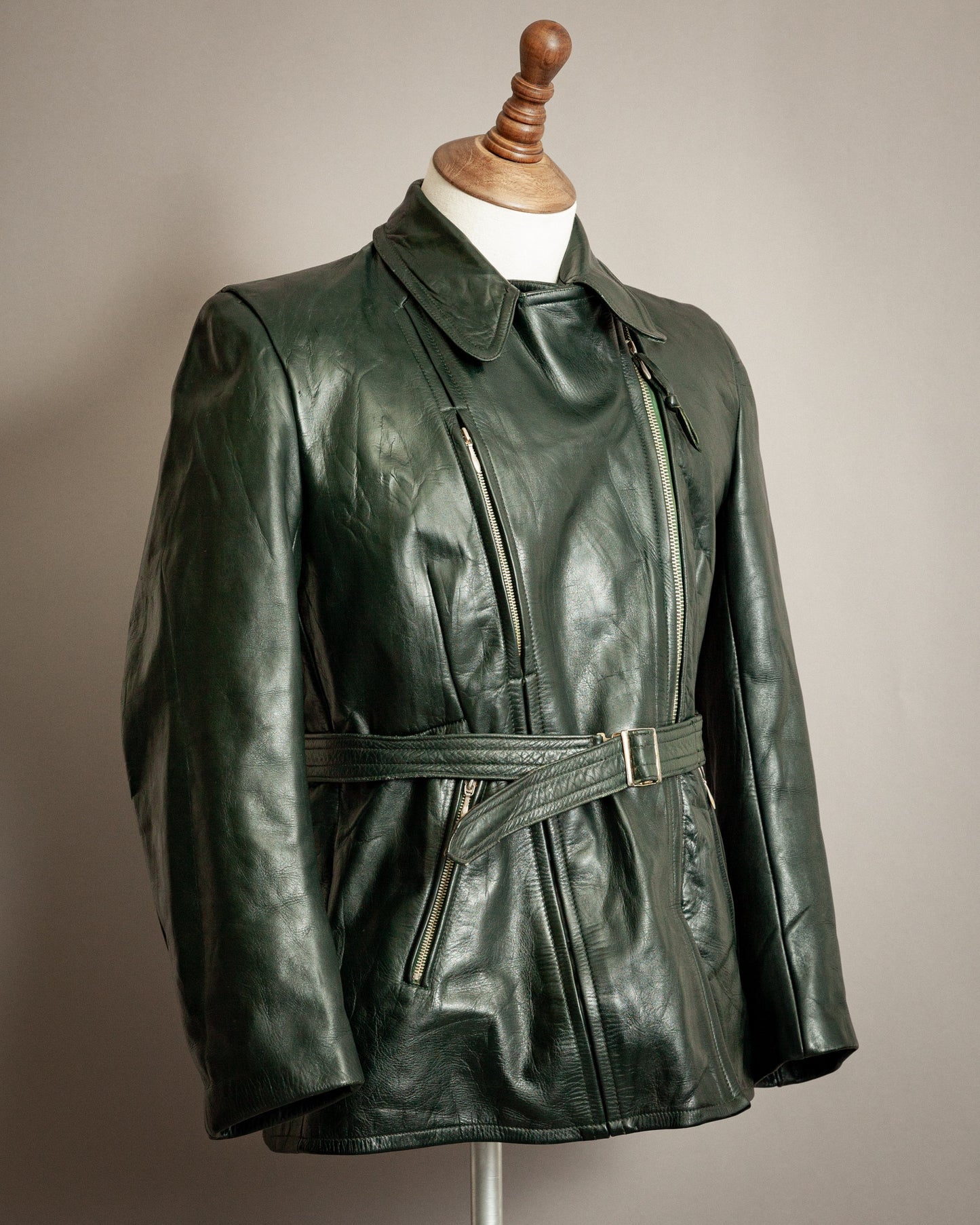 Vintage 1940s Women's Horsehide Leather Motorcycle Dispatch Rider Jacket – Size UK 12
