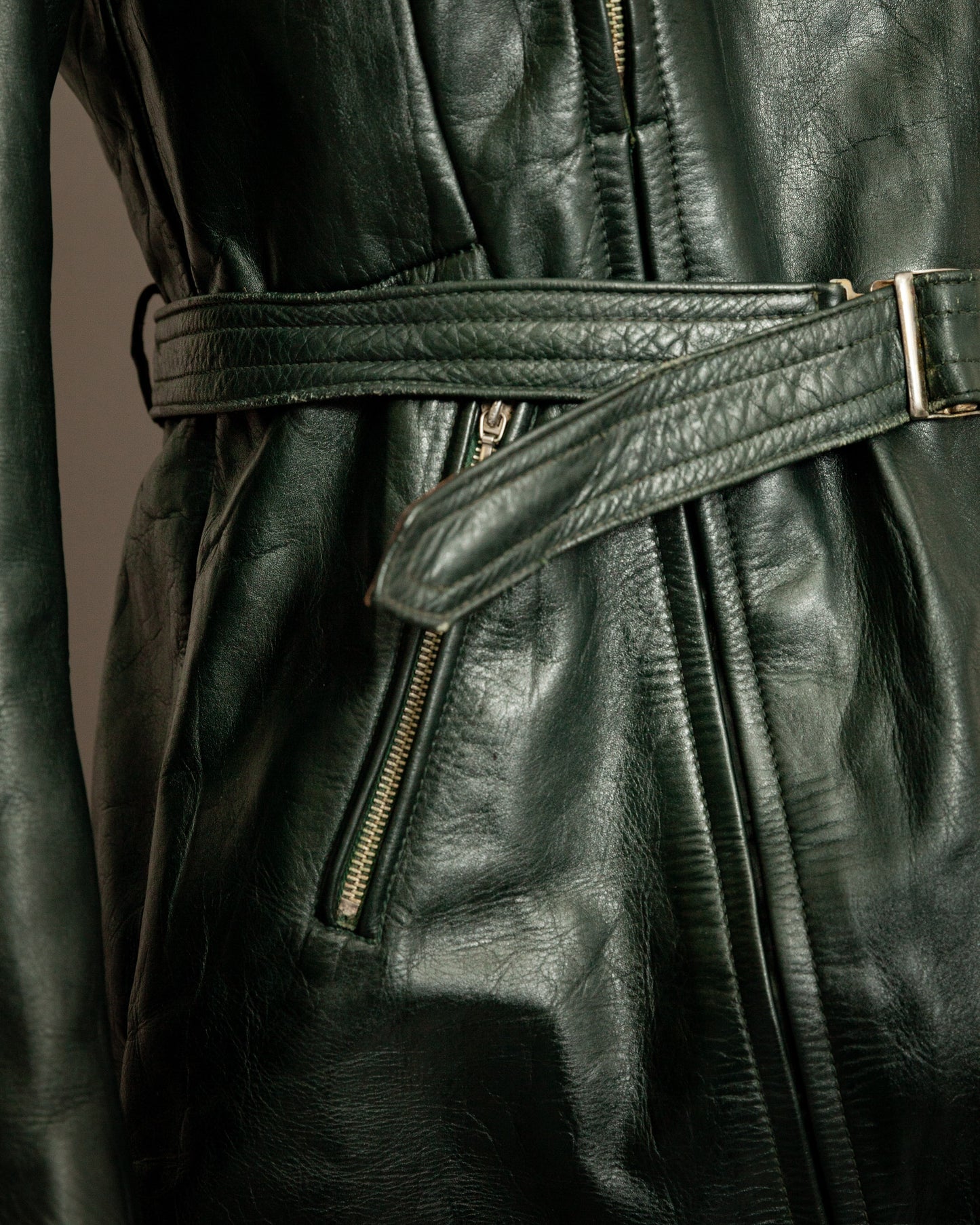 Vintage 1940s Women's Horsehide Leather Motorcycle Dispatch Rider Jacket – Size UK 12