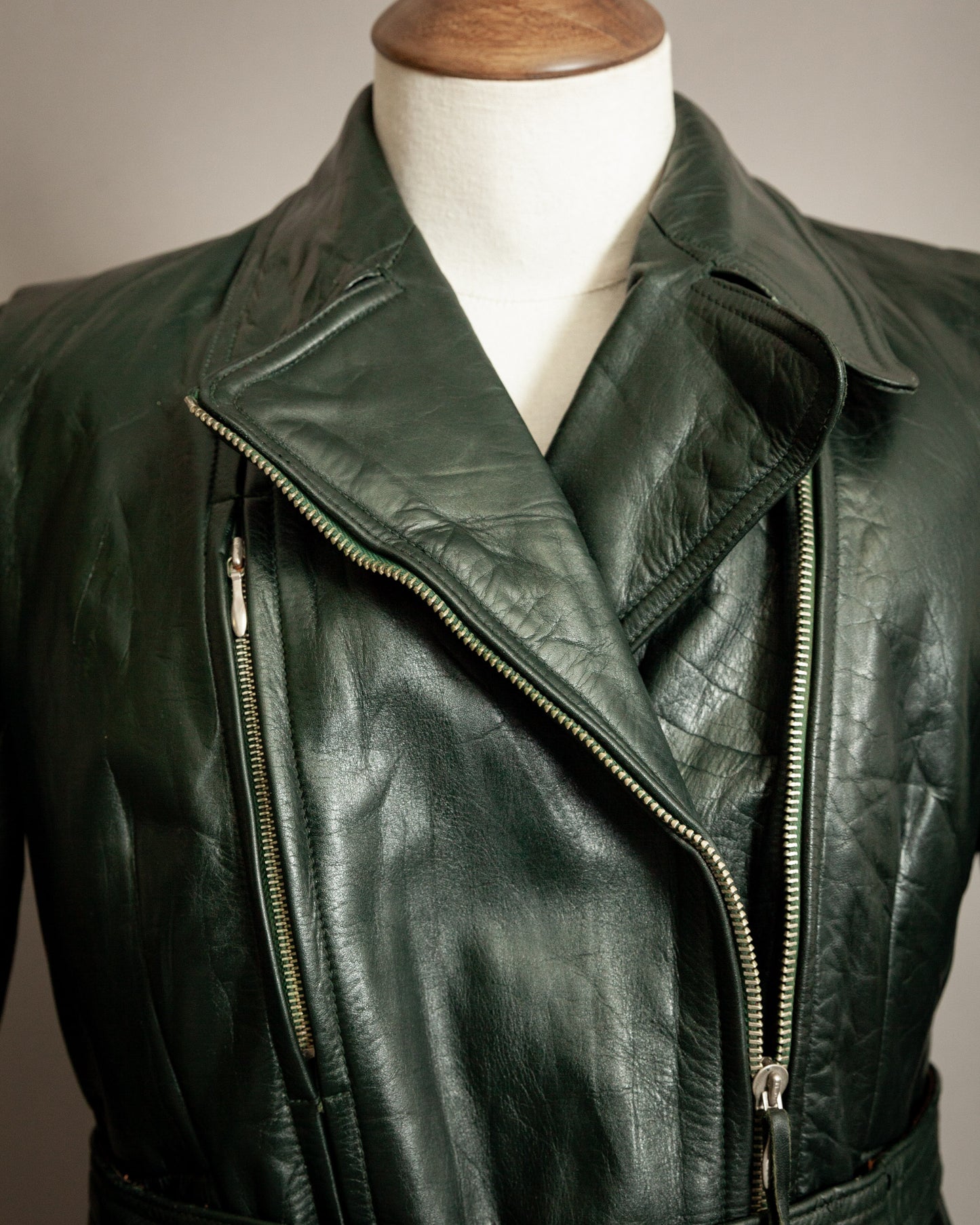 Vintage 1940s Women's Horsehide Leather Motorcycle Dispatch Rider Jacket – Size UK 12